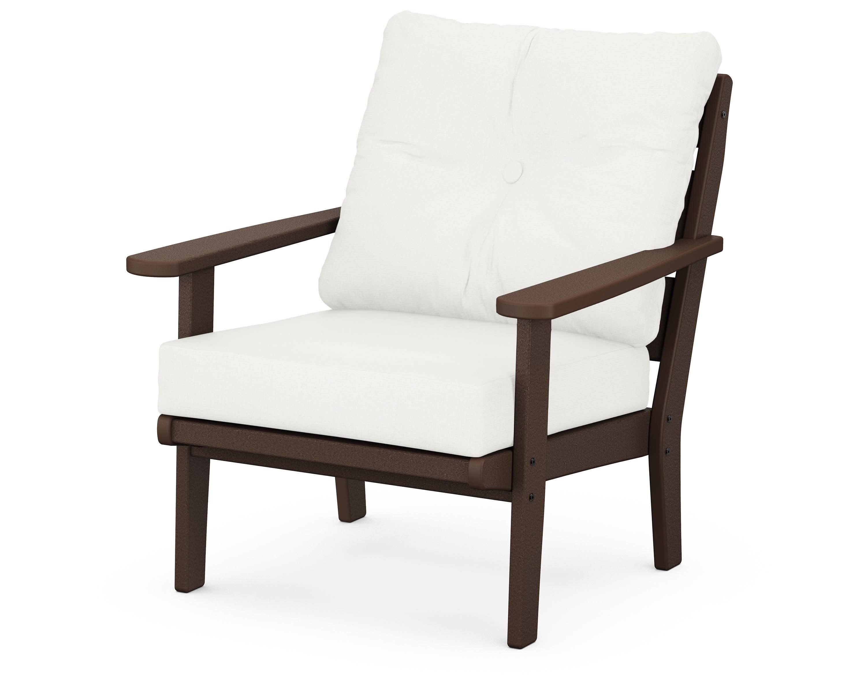 Lakeside Deep Seating Chair in Mahogany / Natural Linen
