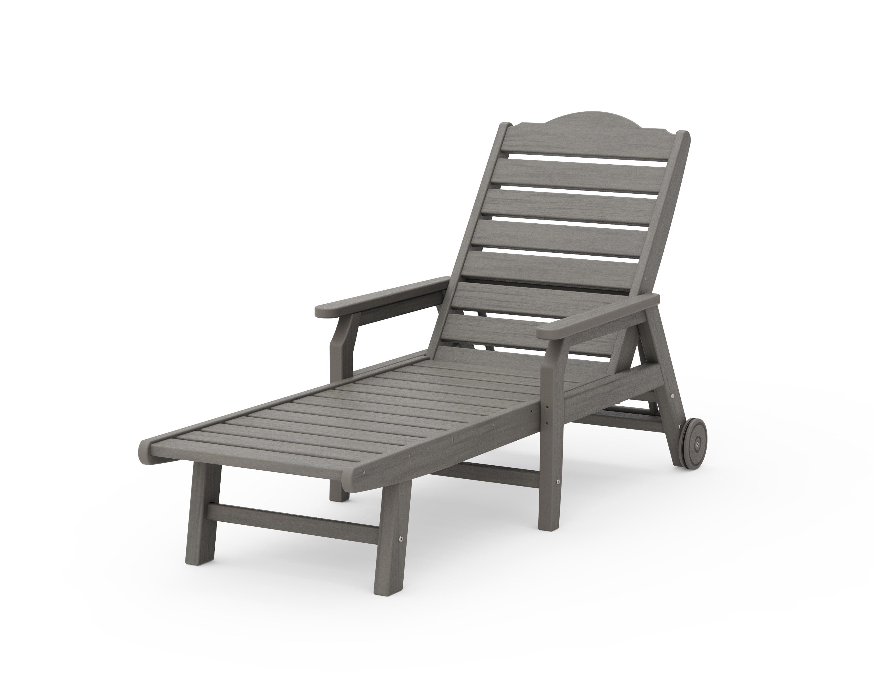 Savannah Chaise with Arms and Wheels in Driftwood