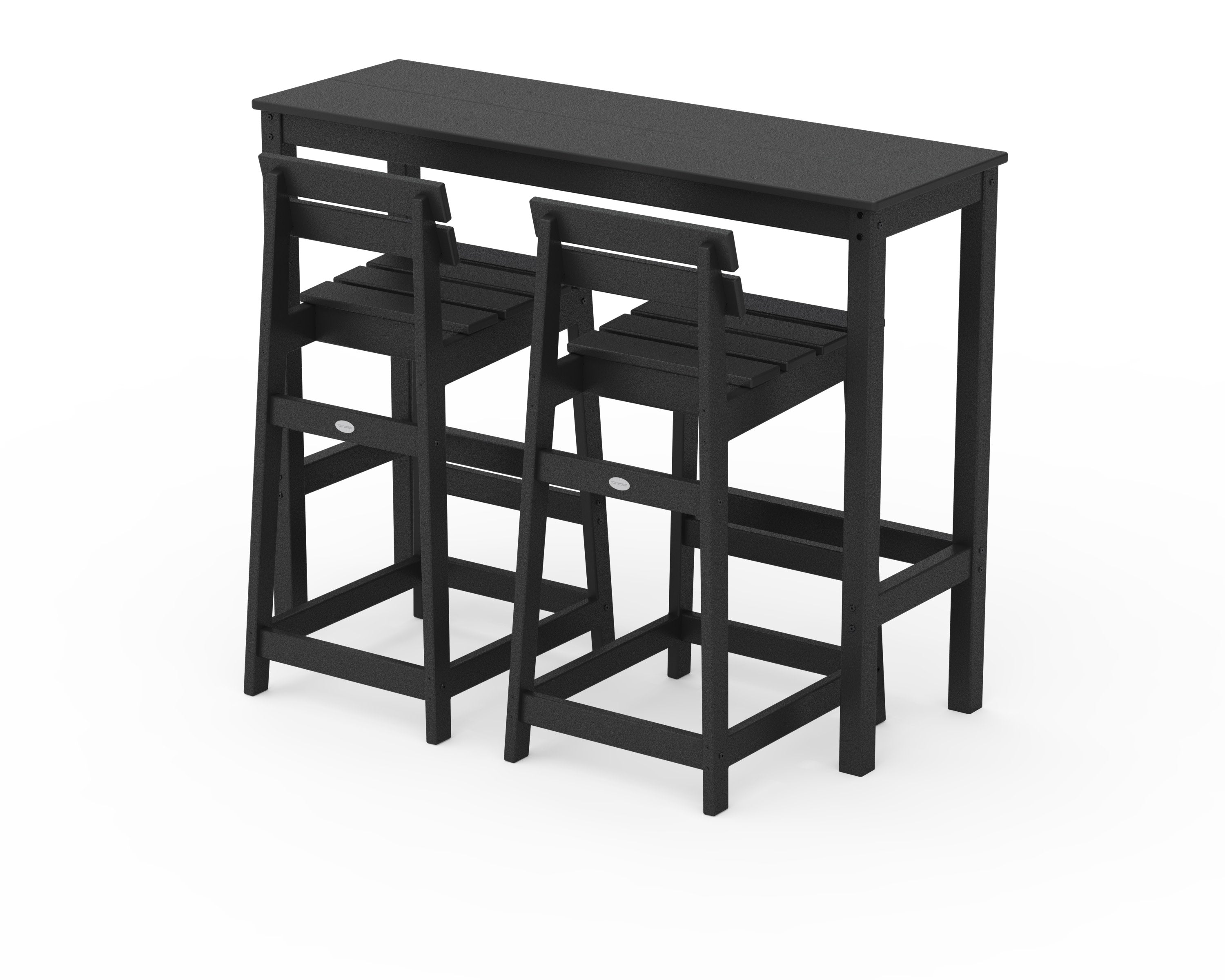 Modern Studio Plaza Lowback Bar Chair 3-Piece Balcony Set in Black