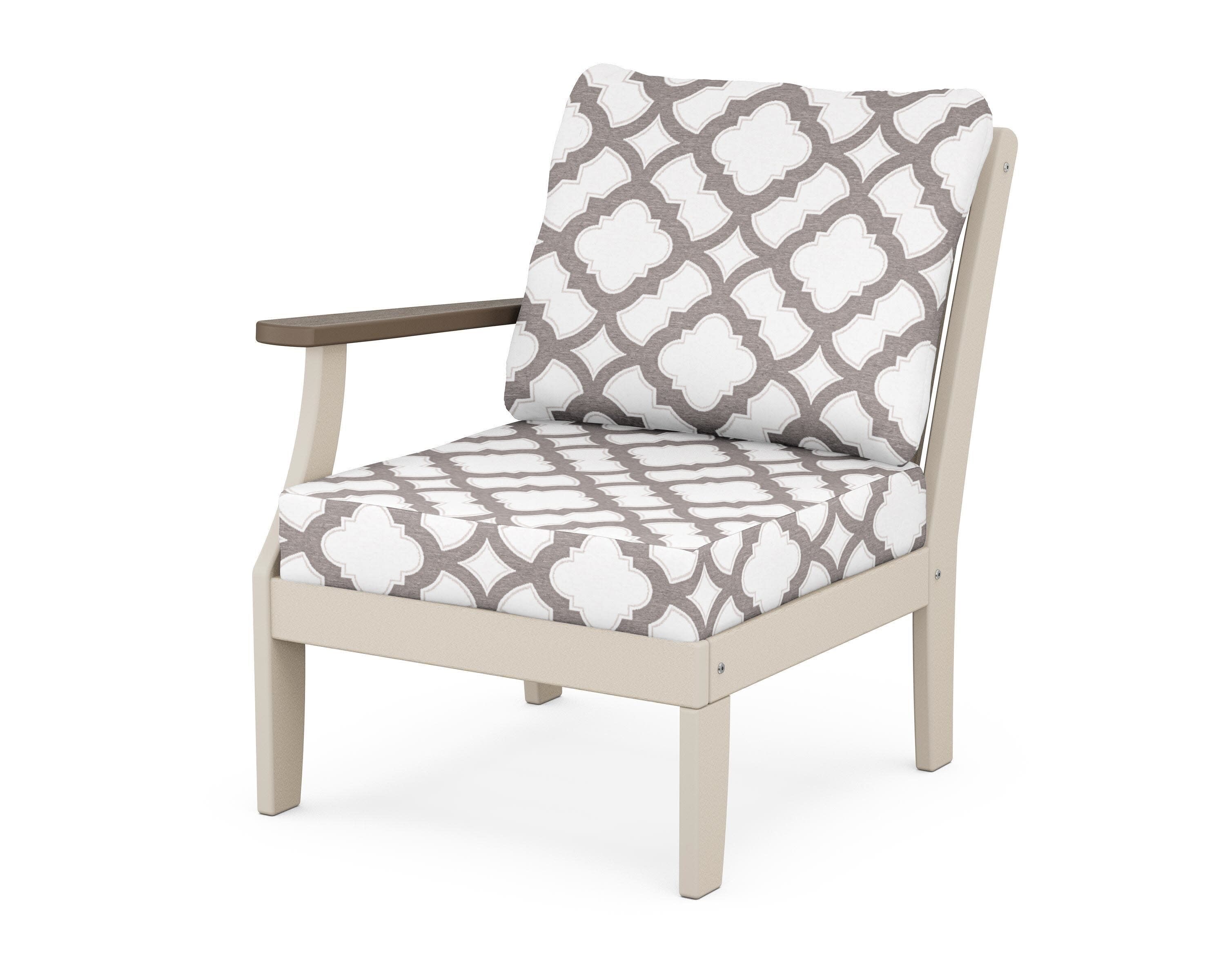 Braxton Modular Left Arm Chair in Sand / Kona / Trellis Grey Mist