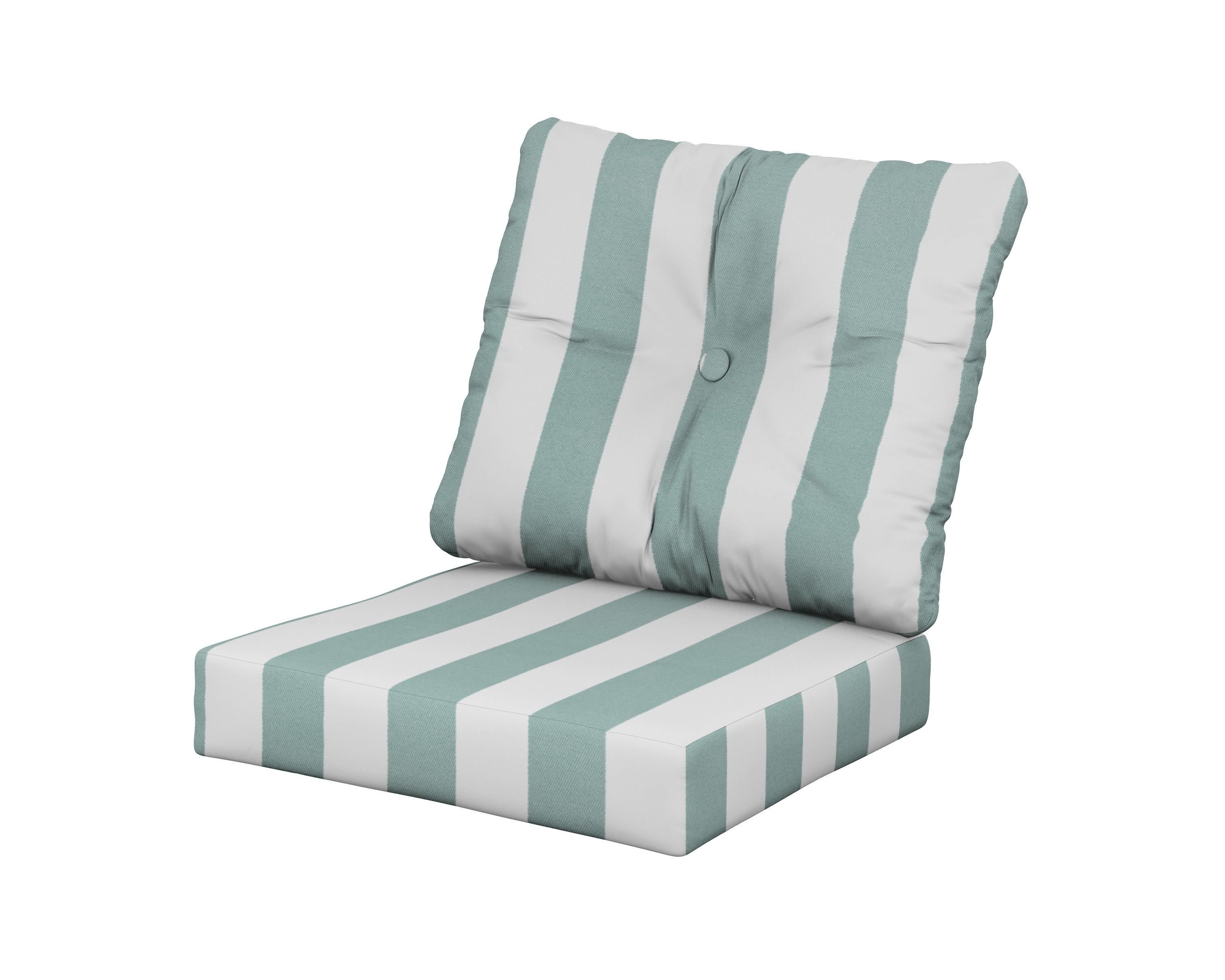 Prescott Seat/Back Cushions in Cabana Stripe Glacier Spa