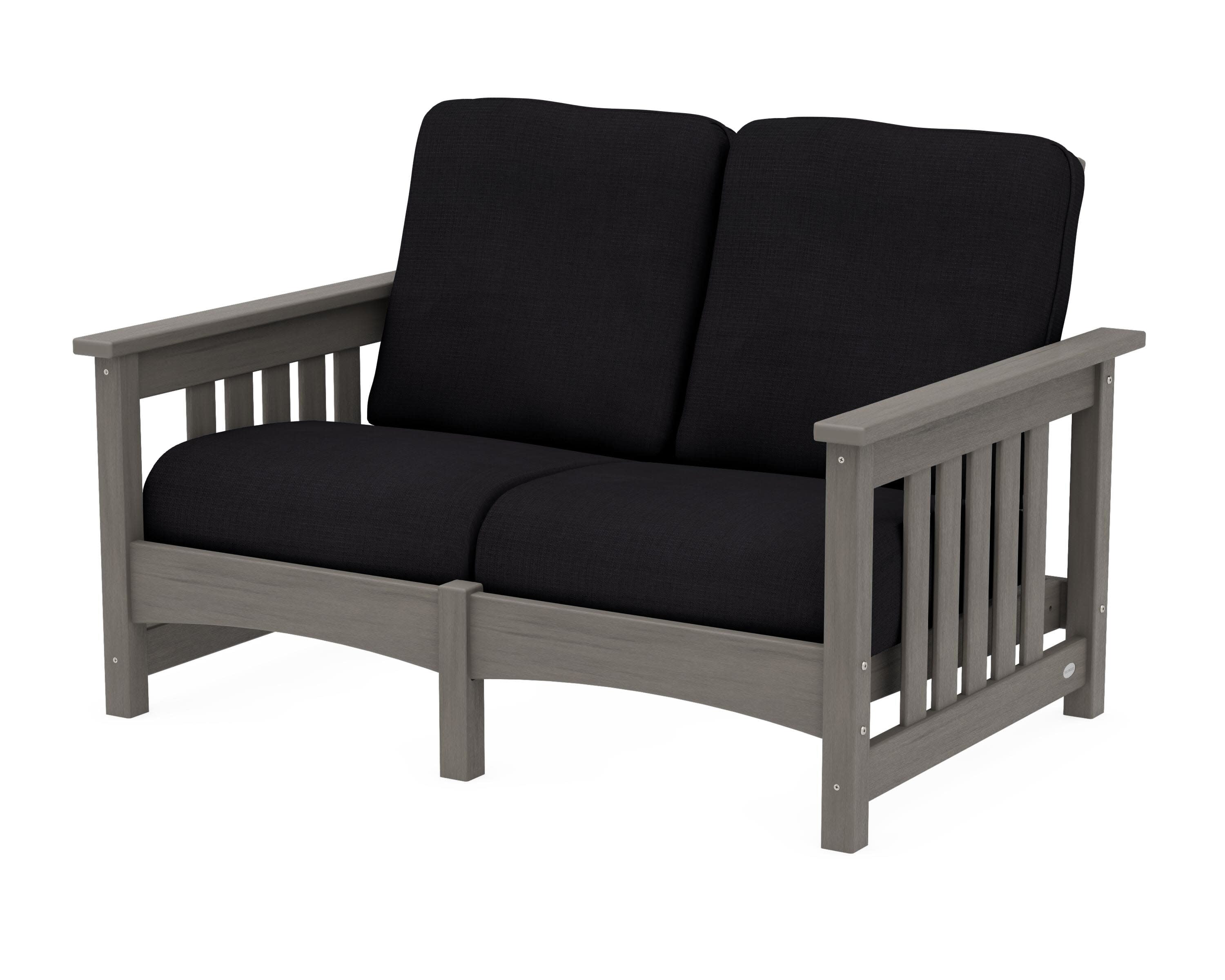 Club Mission Loveseat in Driftwood / Midnight Linen