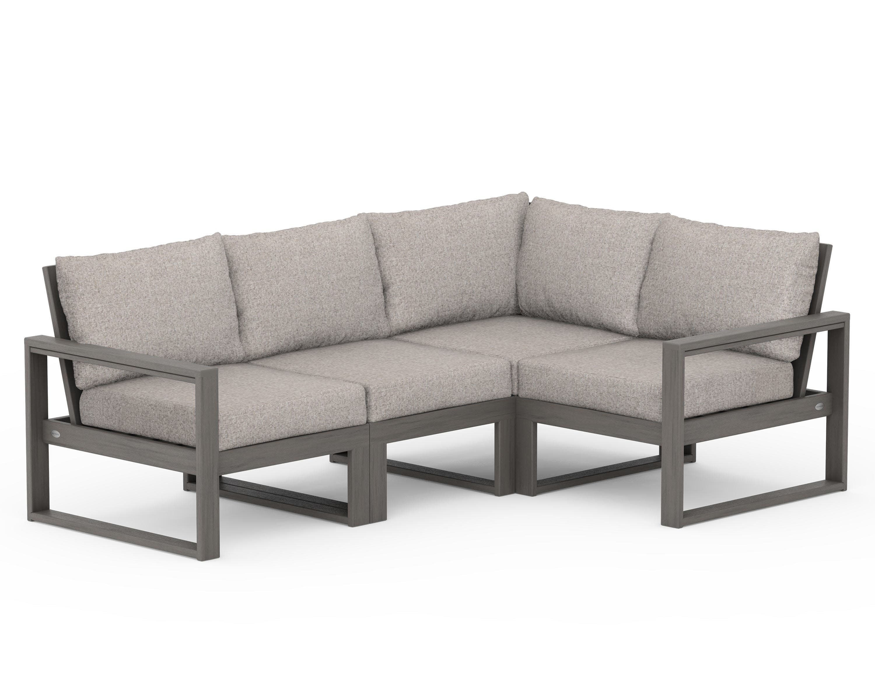EDGE 4-Piece Modular Deep Seating Set in Driftwood / Weathered Tweed