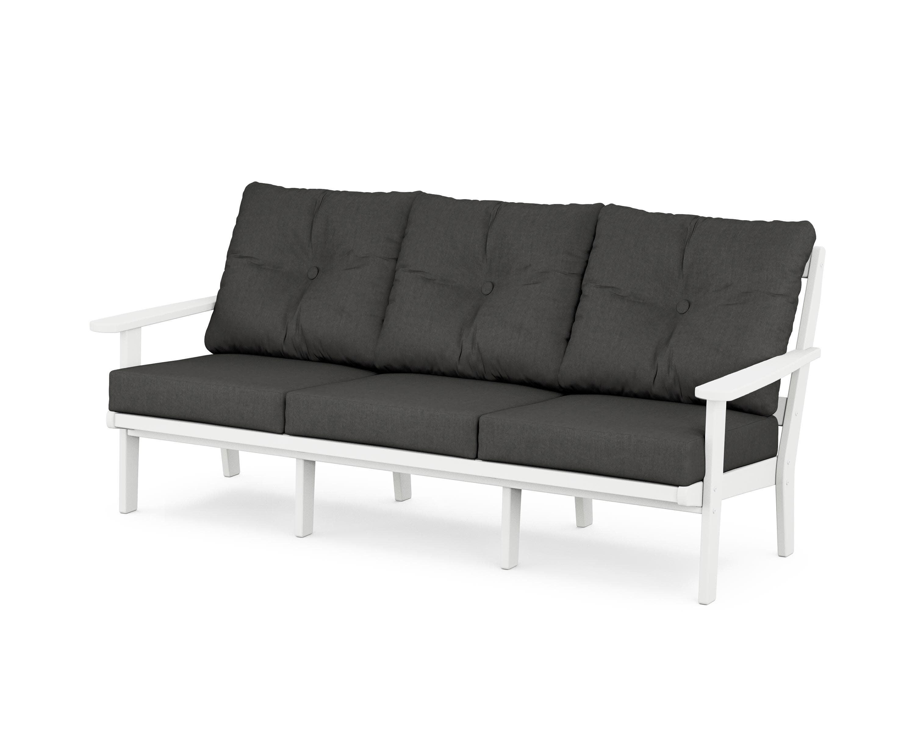 Mission Deep Seating Sofa in White / Spectrum Carbon