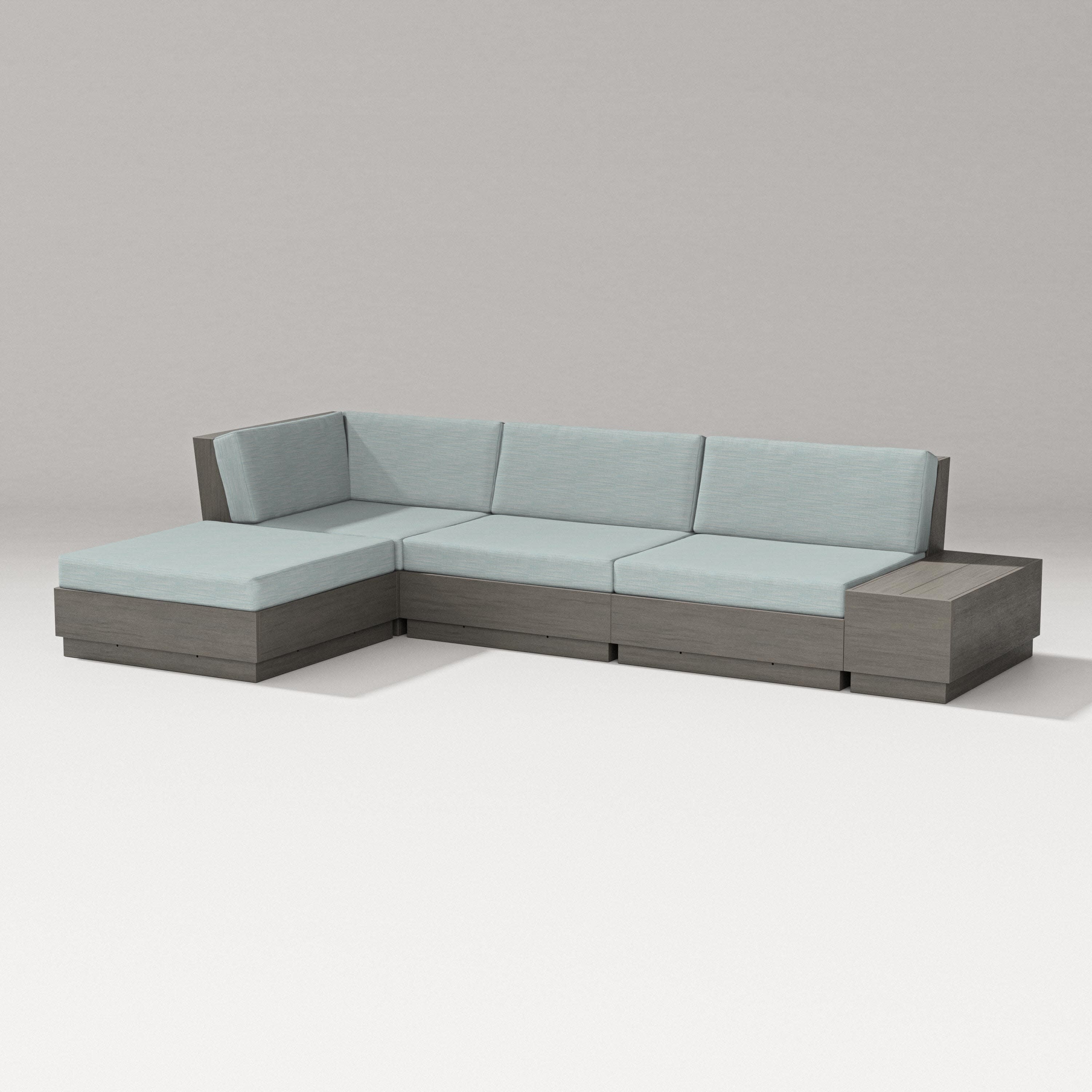 Elevate Chaise Sectional in Driftwood / Soothe Mist