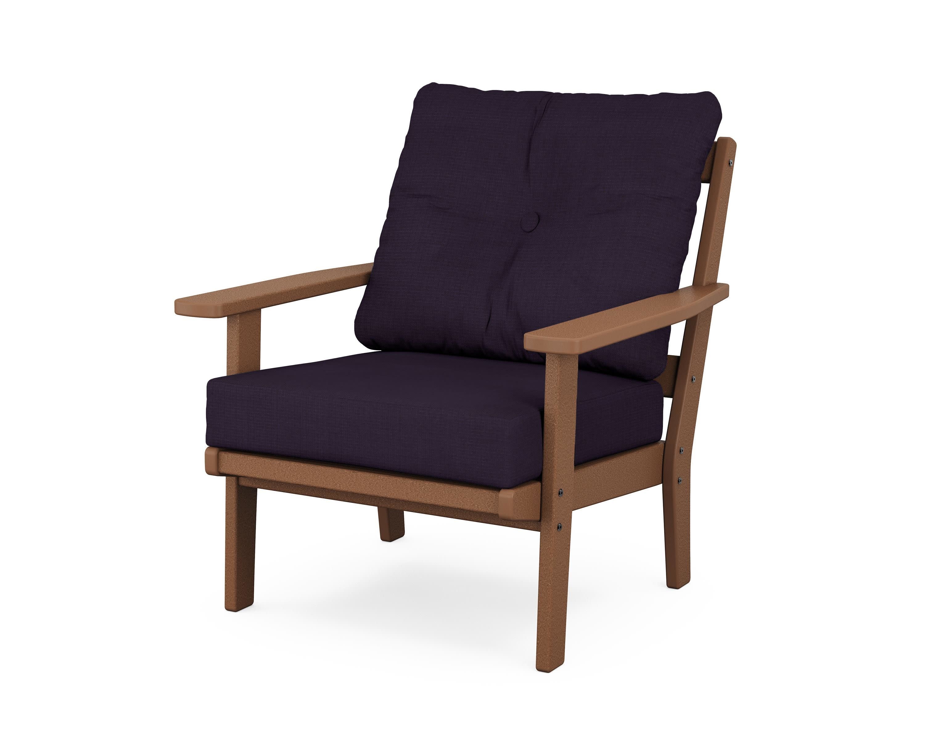 Oxford Deep Seating Chair in Teak / Navy Linen