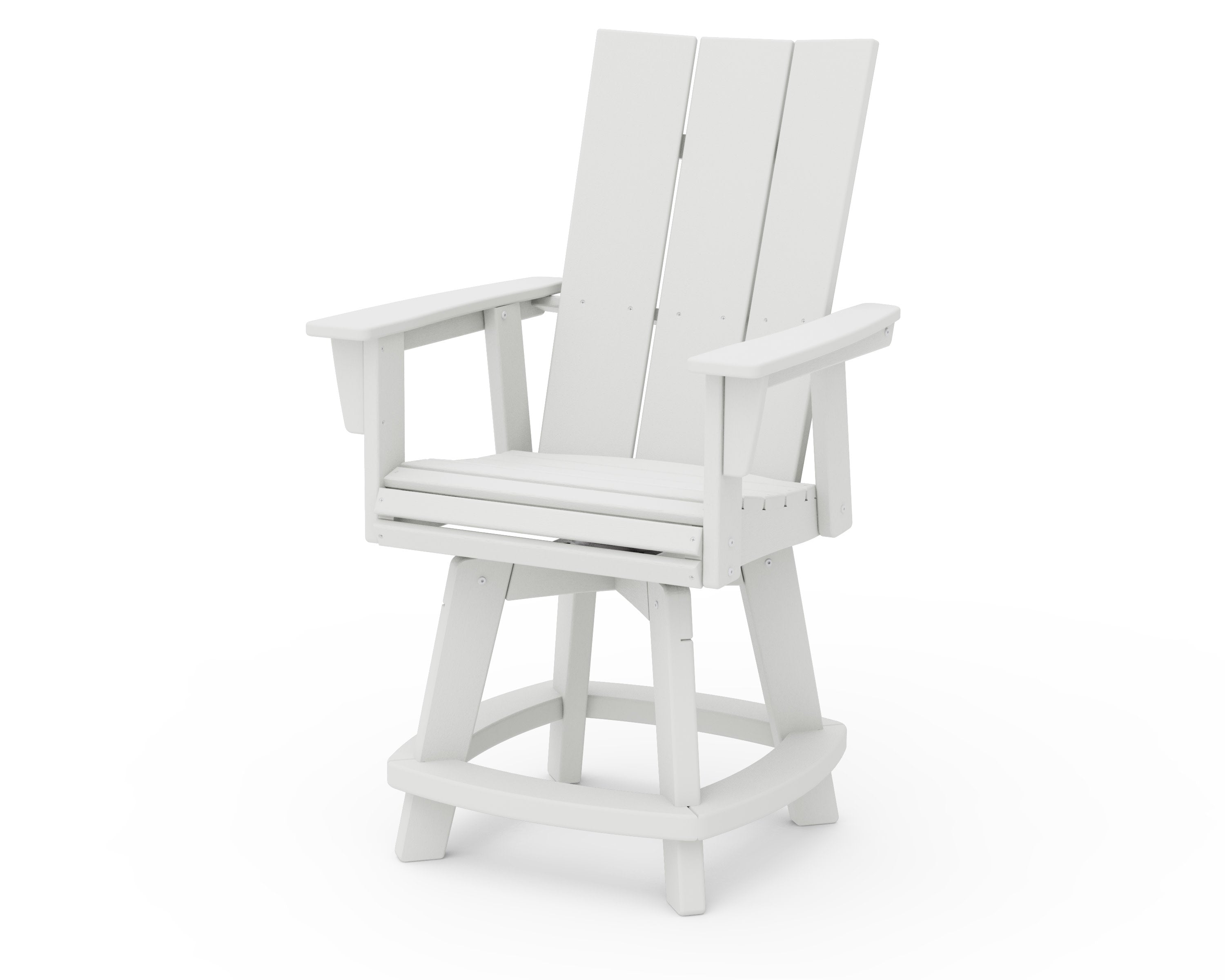 Modern Curveback Adirondack Swivel Counter Chair in Vintage White
