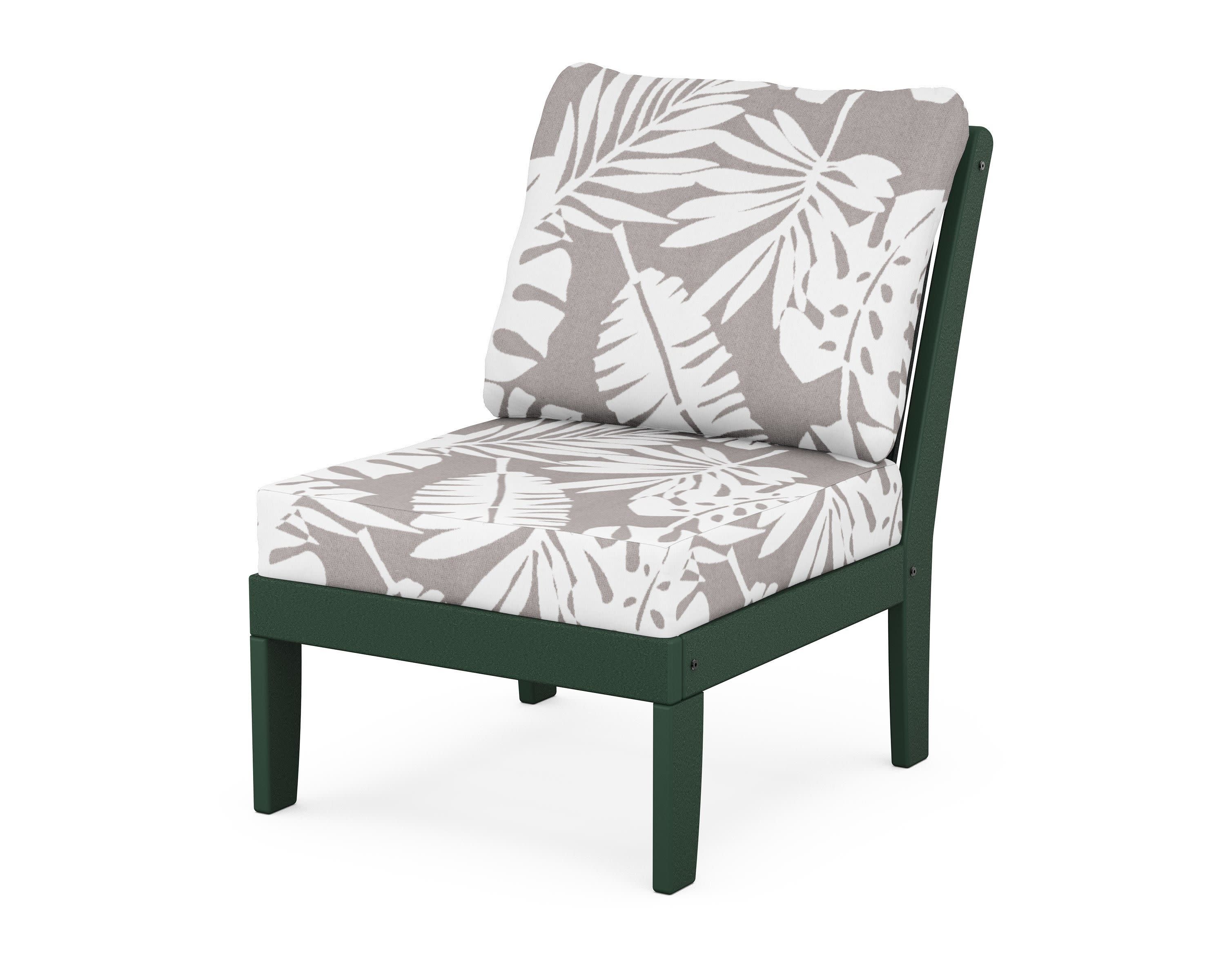 Braxton Modular Armless Chair in Green / Leaf Grey Mist