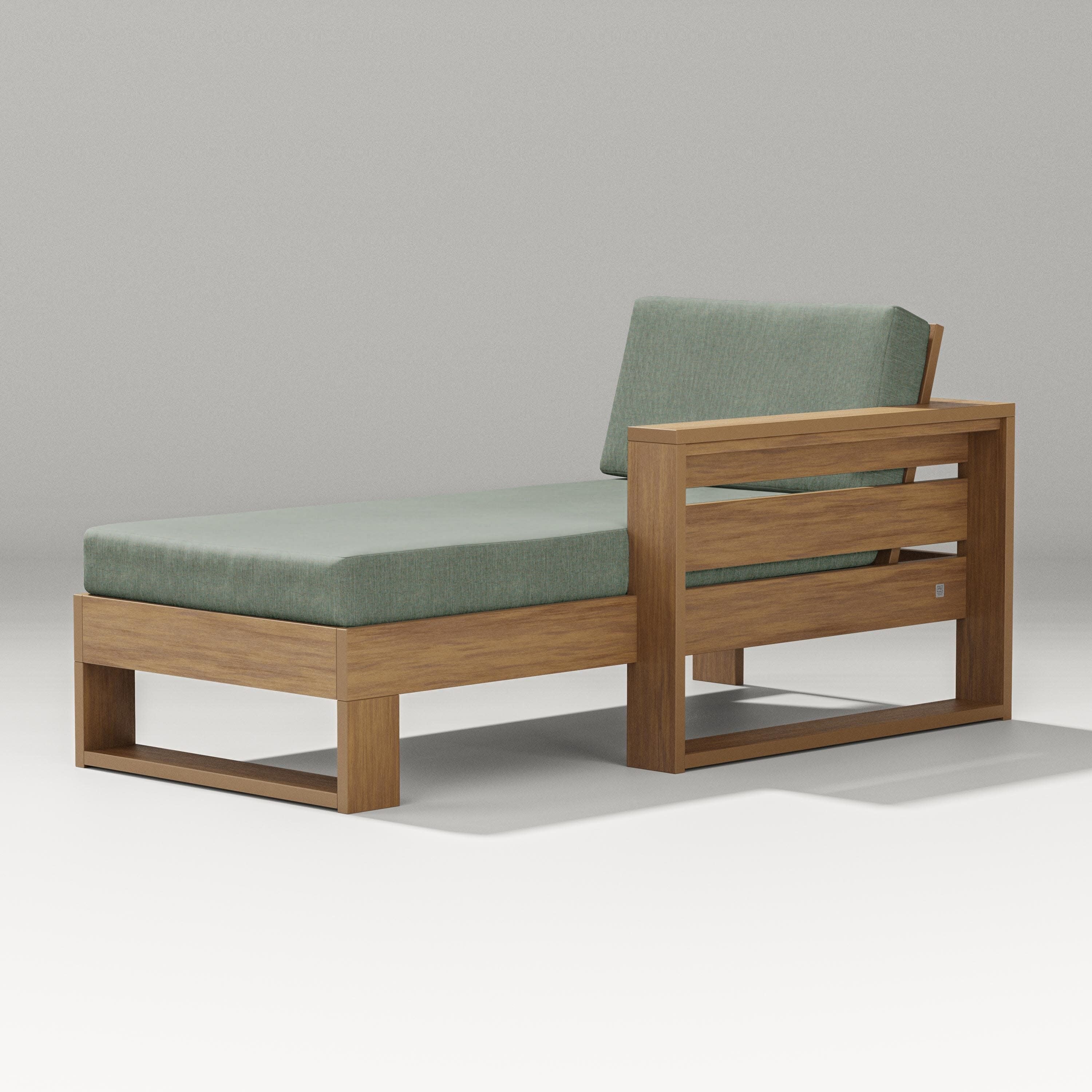 Latitude Modular Right Arm Chaise in Natural / Cast Sage