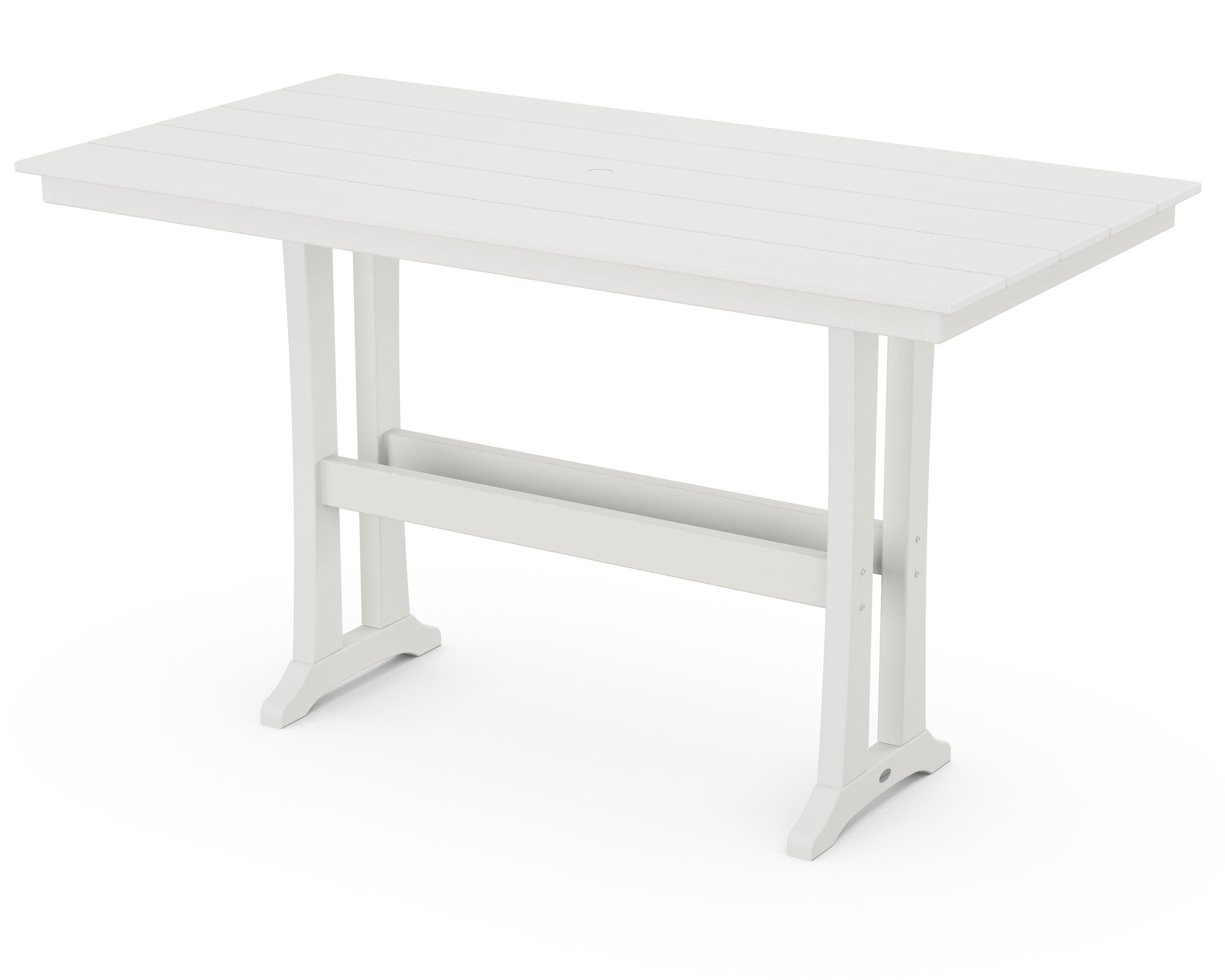 Farmhouse Trestle 37" x 72" Bar Table in Vintage White