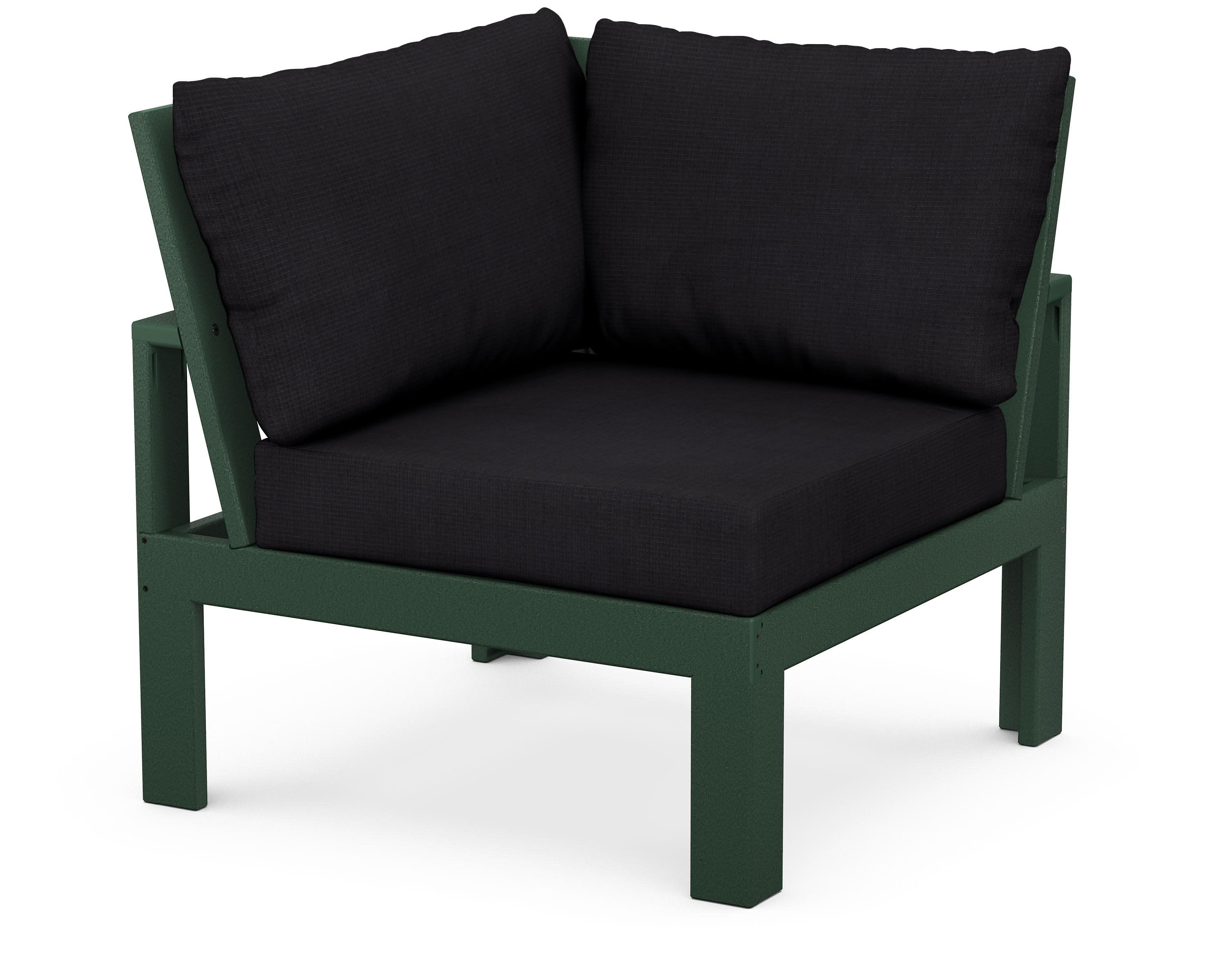 Modular Corner Chair in Green / Midnight Linen