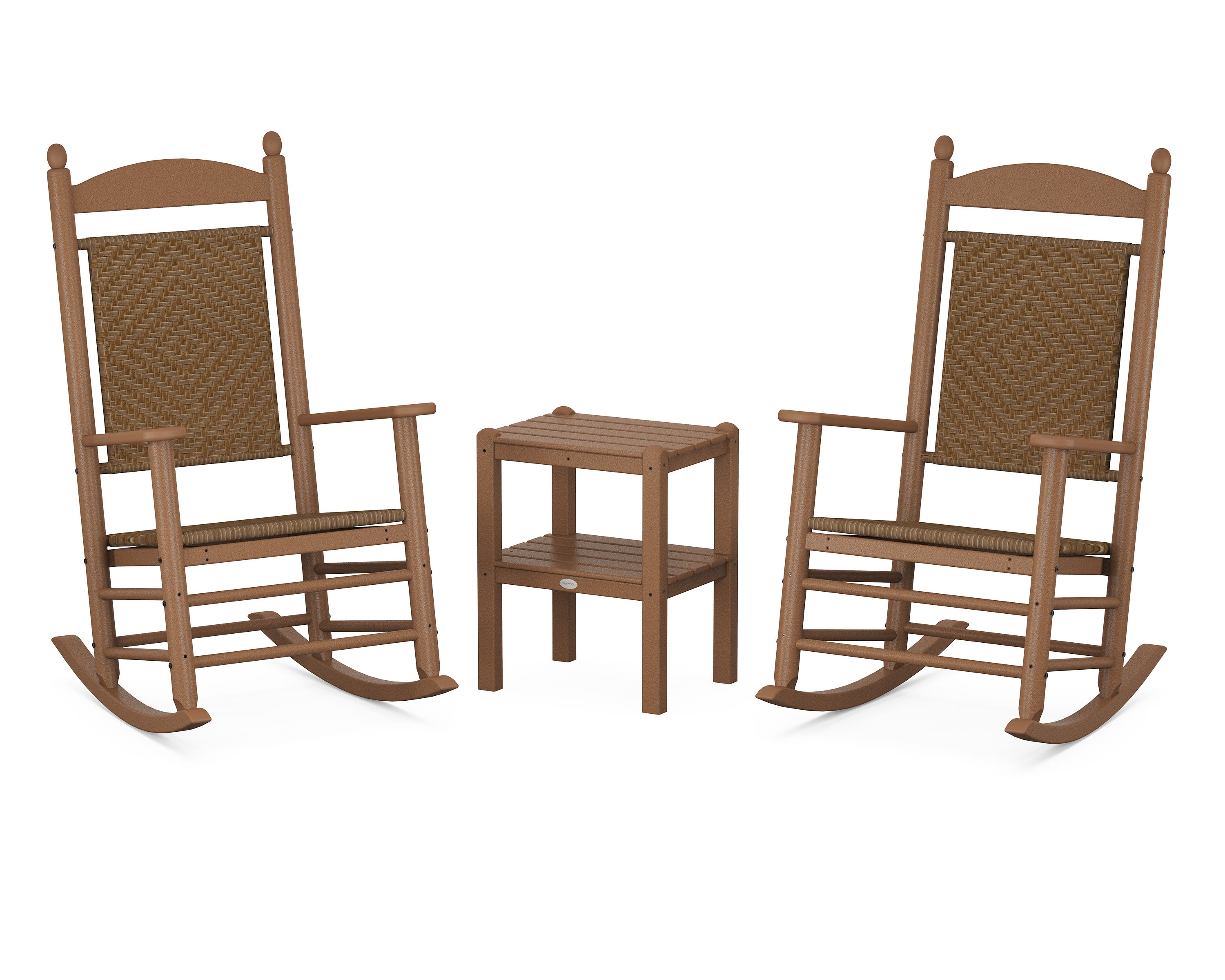 Jefferson 3-Piece Woven Rocker Set in Teak / Tigerwood