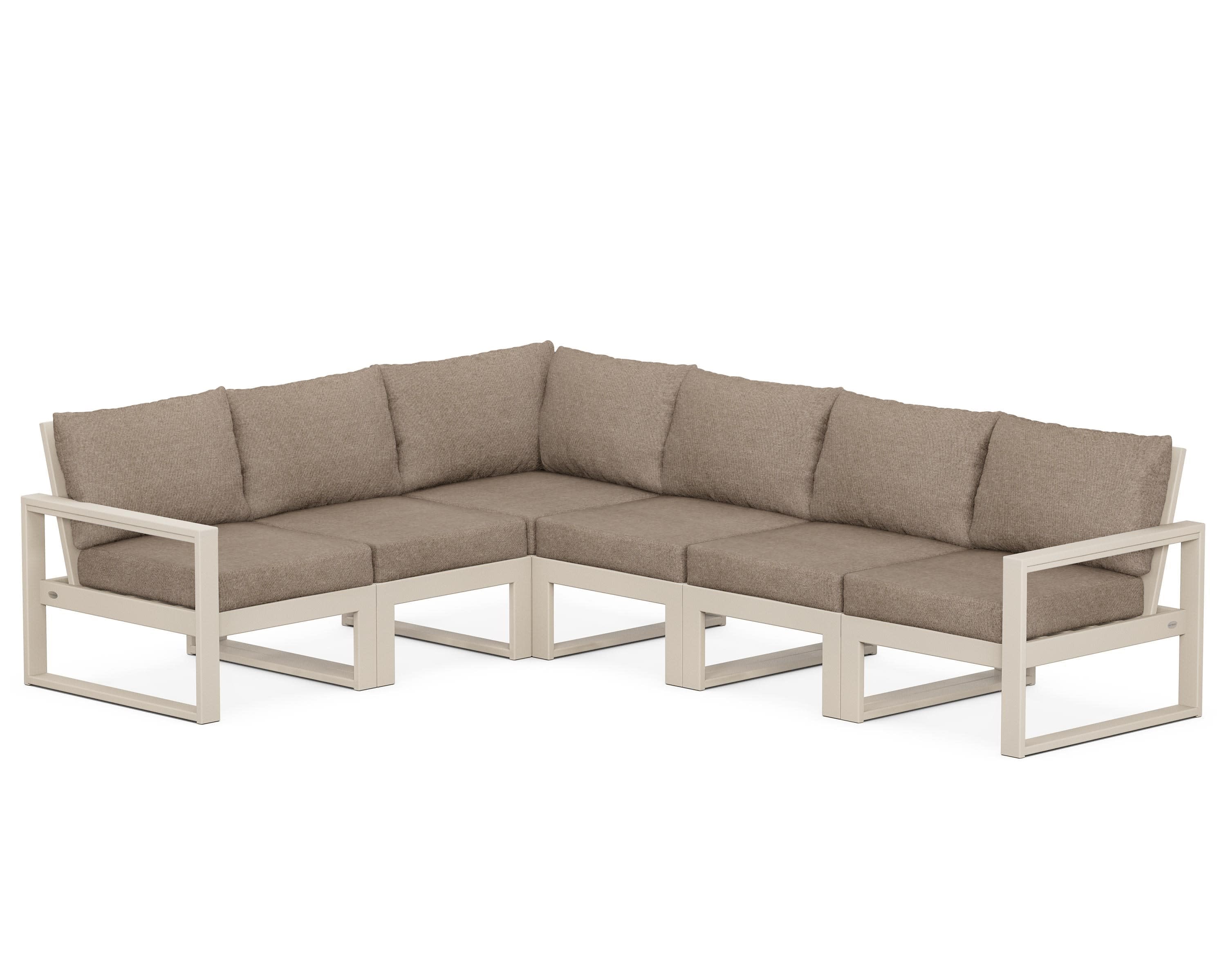EDGE 6-Piece Modular Deep Seating Set in Sand / Spiced Burlap