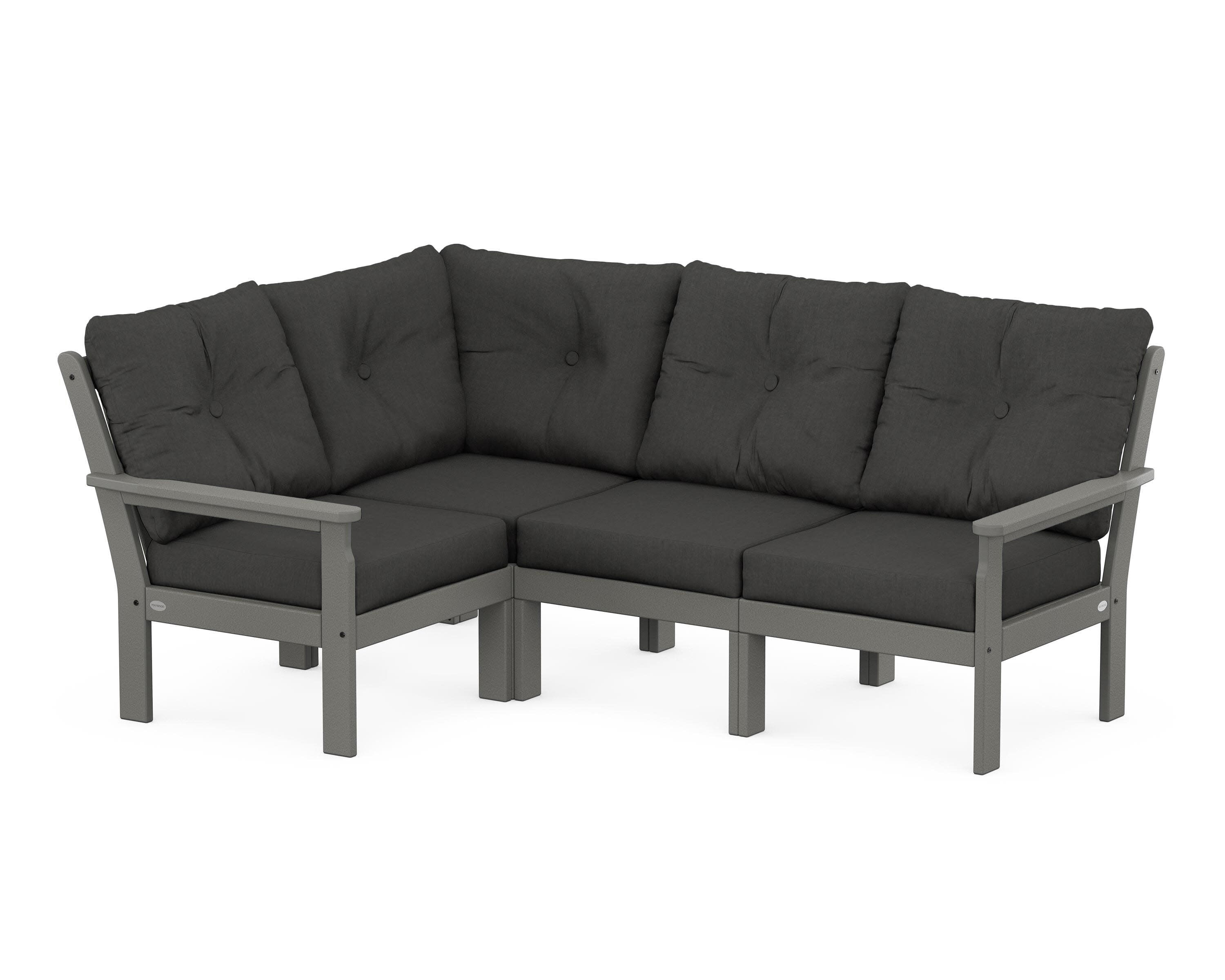 Vineyard 4-Piece Sectional in Slate Grey / Spectrum Carbon