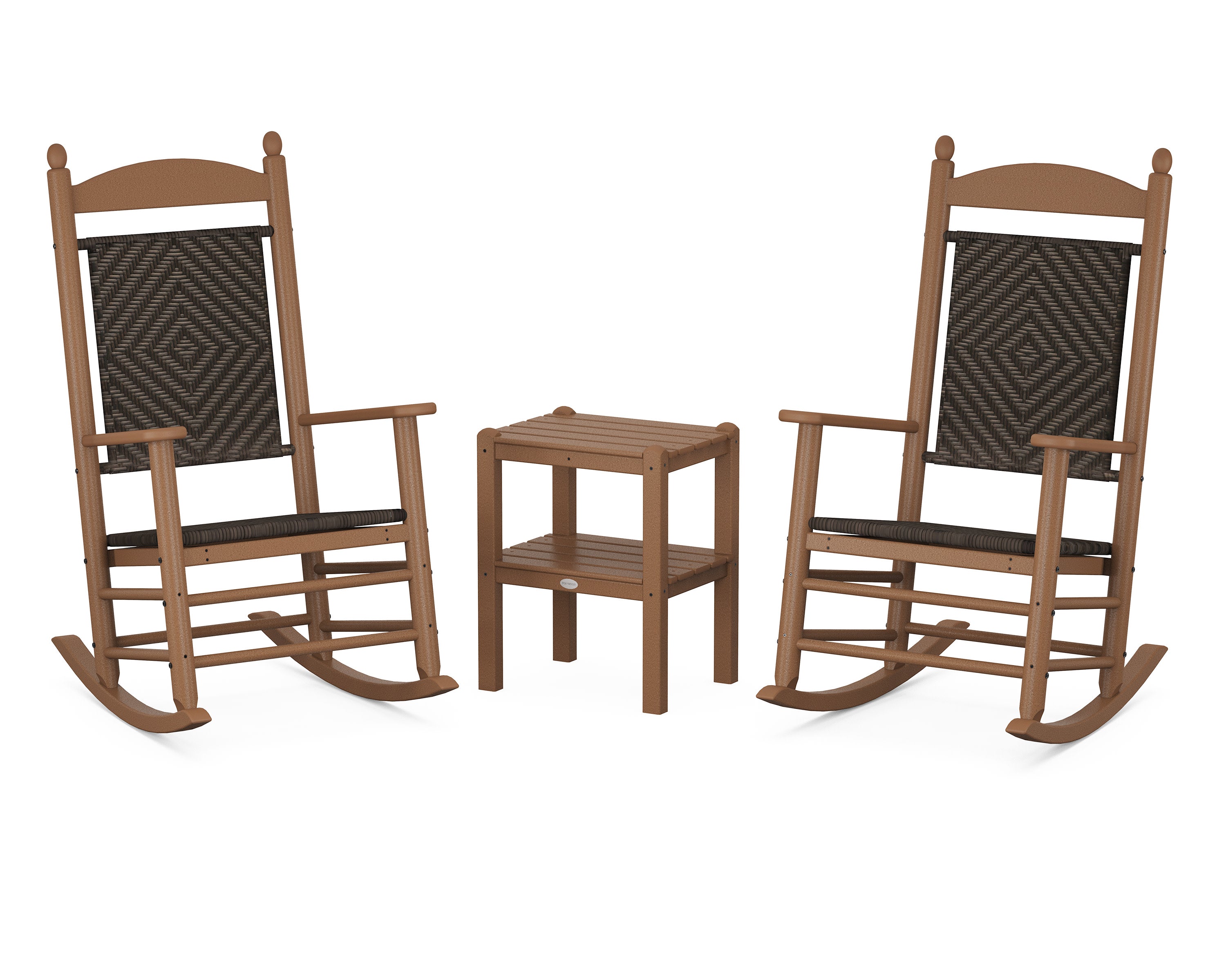 Jefferson 3-Piece Woven Rocker Set in Teak / Cahaba