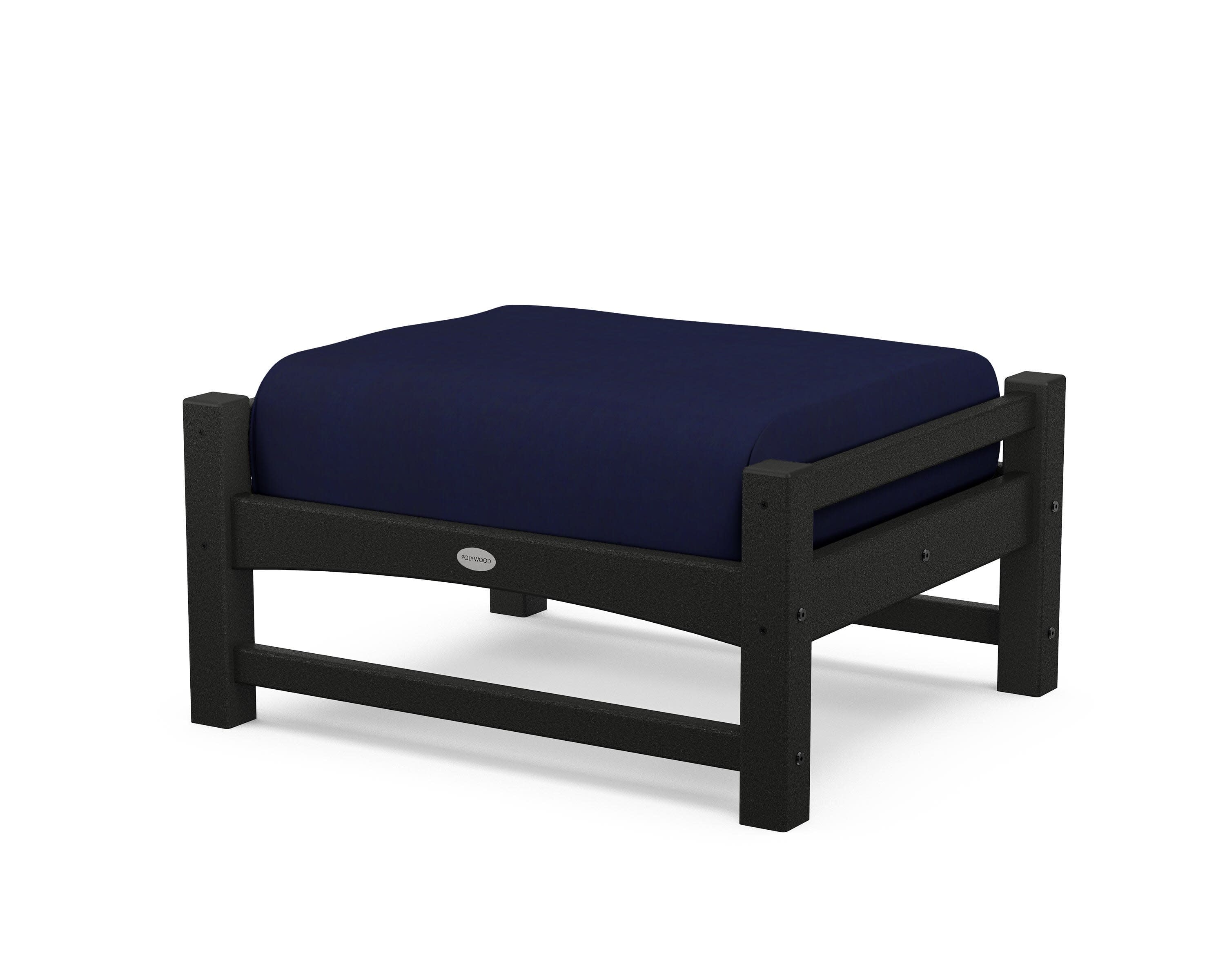 Club Ottoman in Black / Navy
