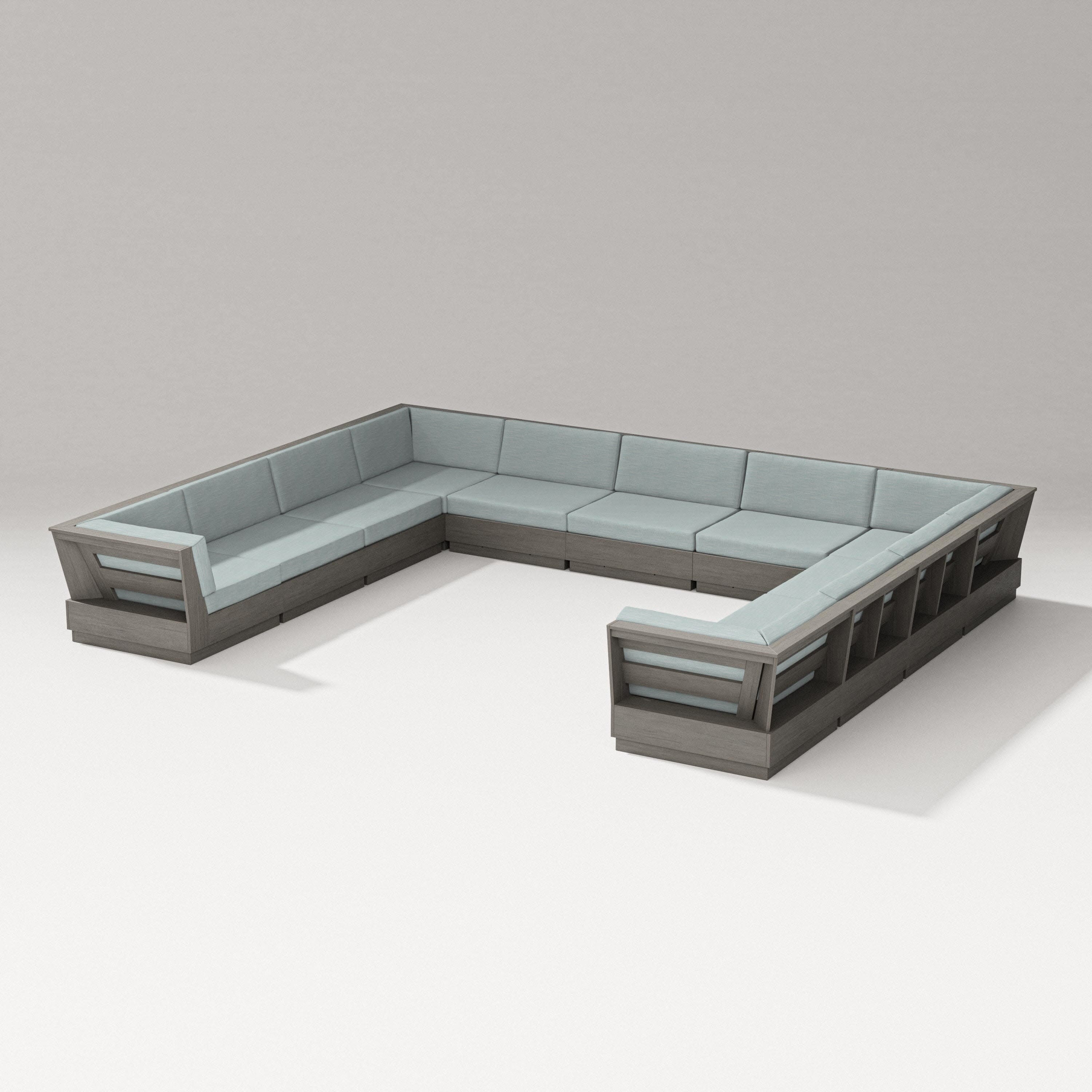 Elevate Large U-Shaped Sectional in Driftwood / Soothe Mist