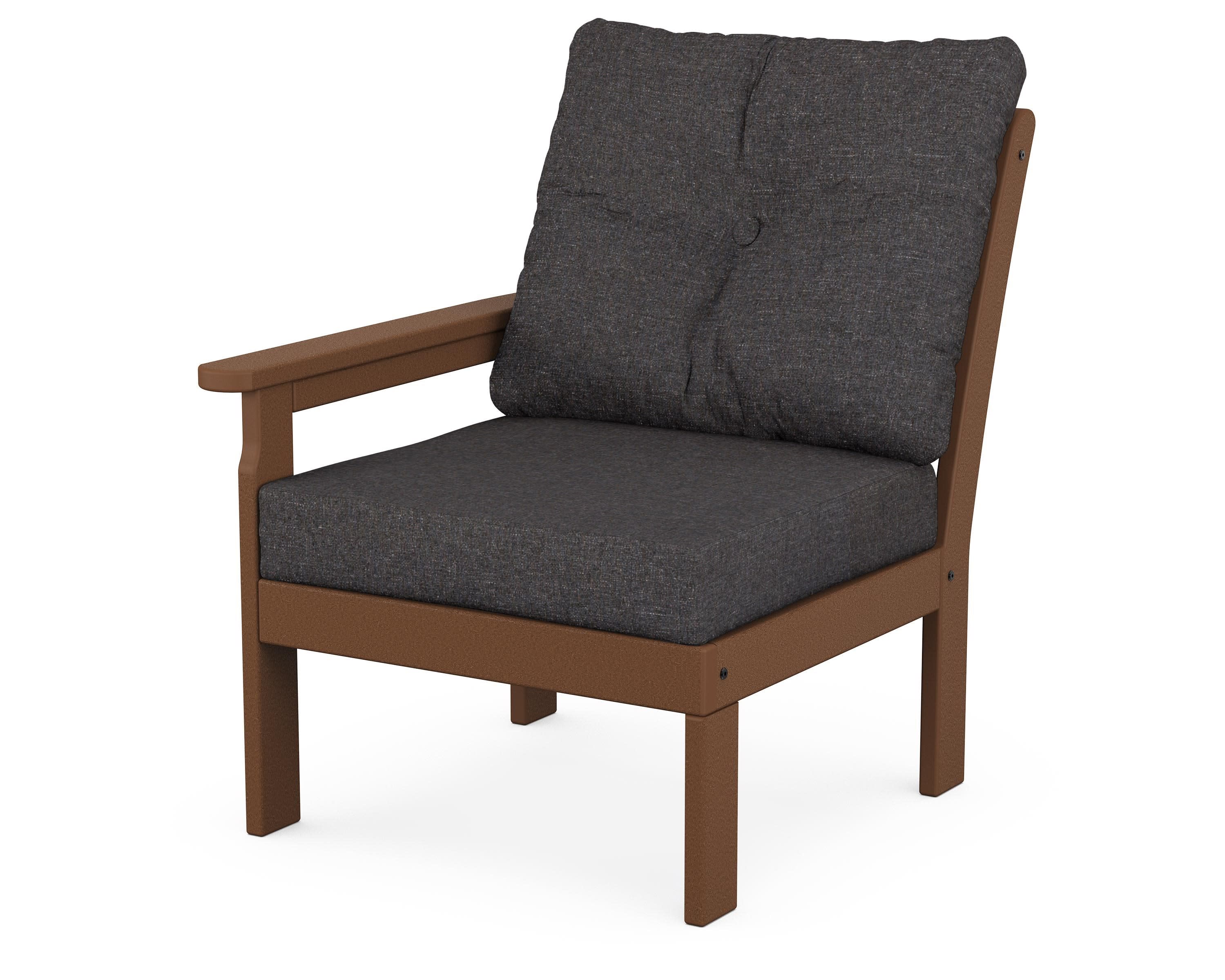 Vineyard Modular Left Arm Chair in Teak / Ash Charcoal
