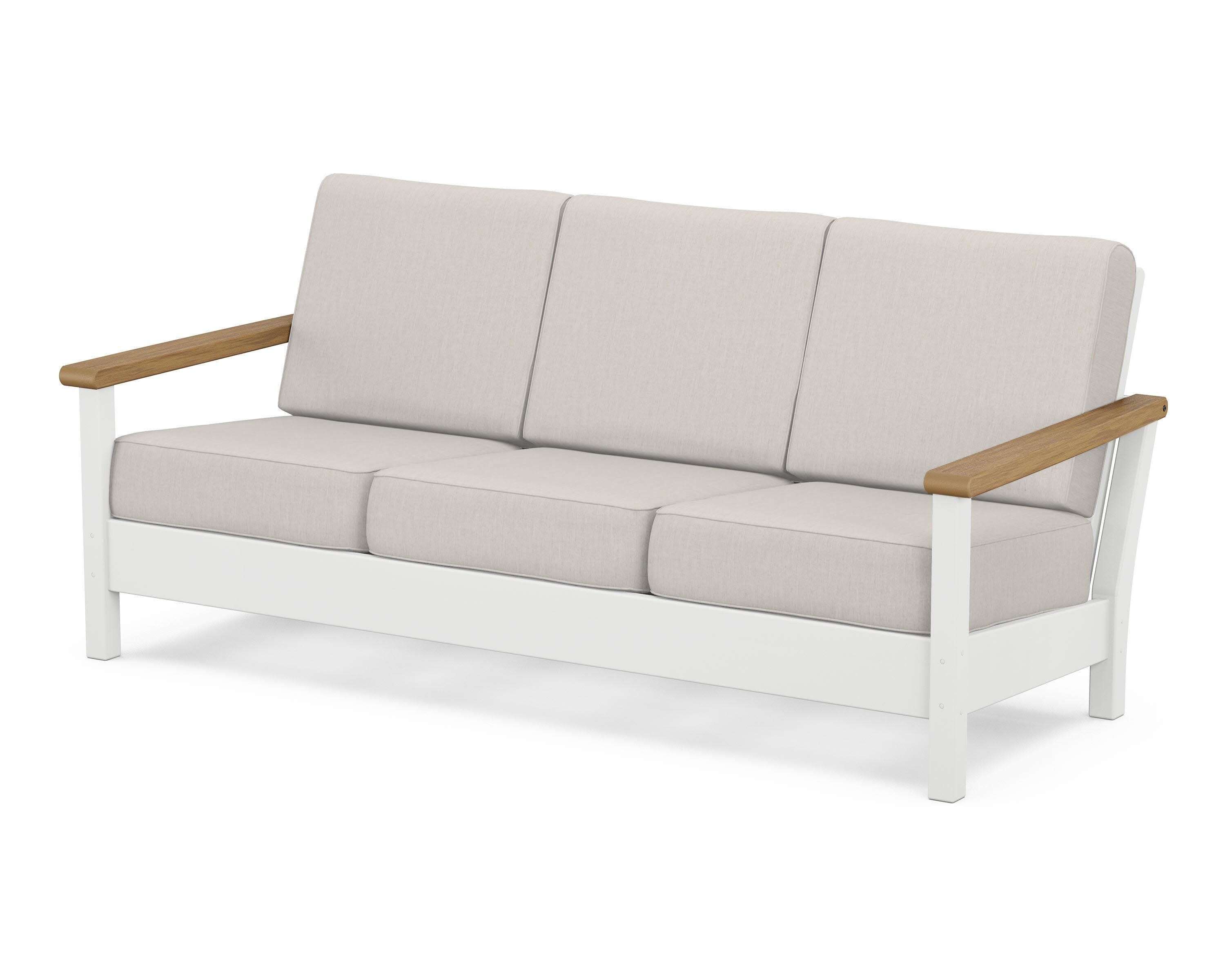 Harbour Deep Seating Sofa in White / Natural / Cast Ash