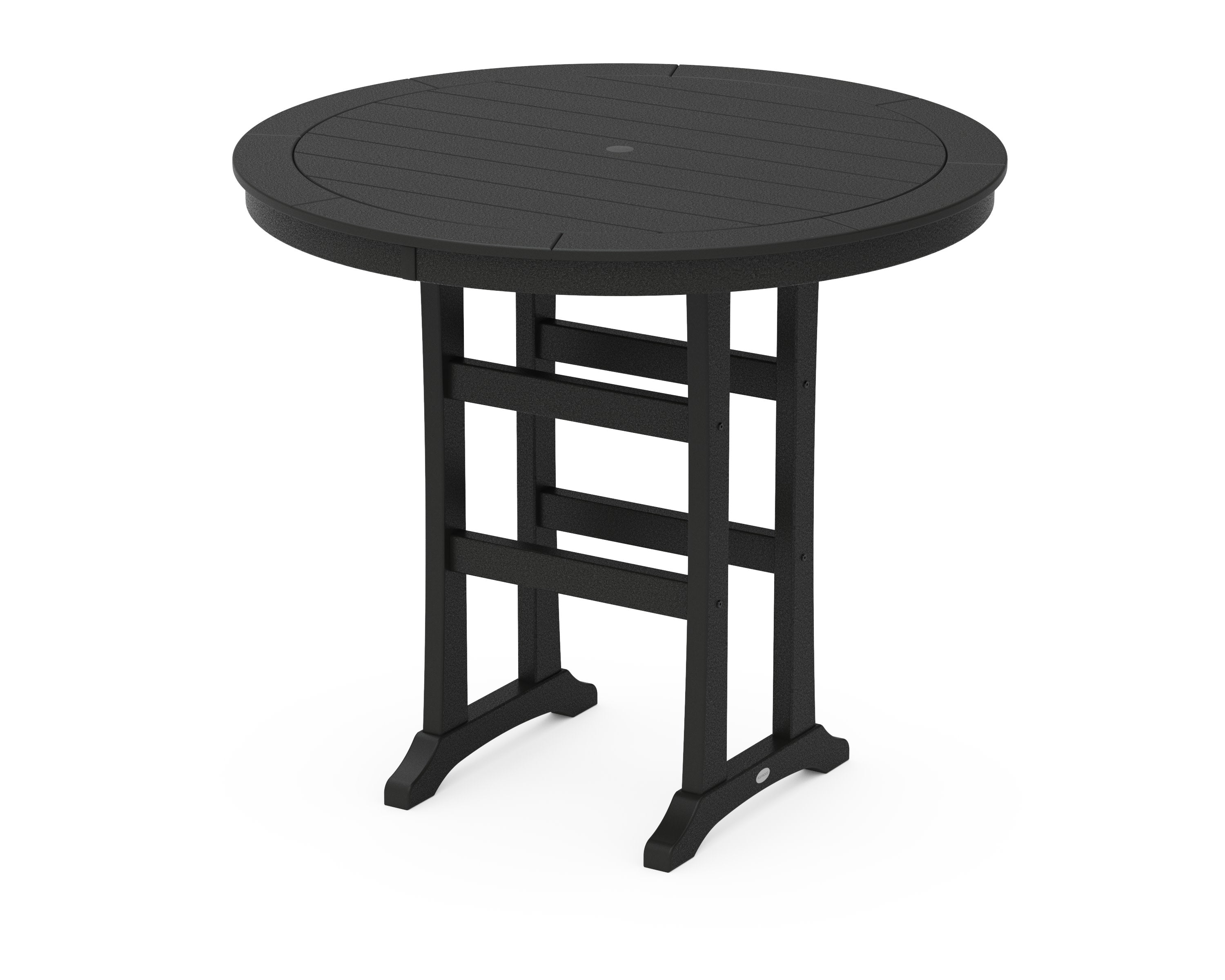 Nautical Trestle 48" Round Bar Table in Black