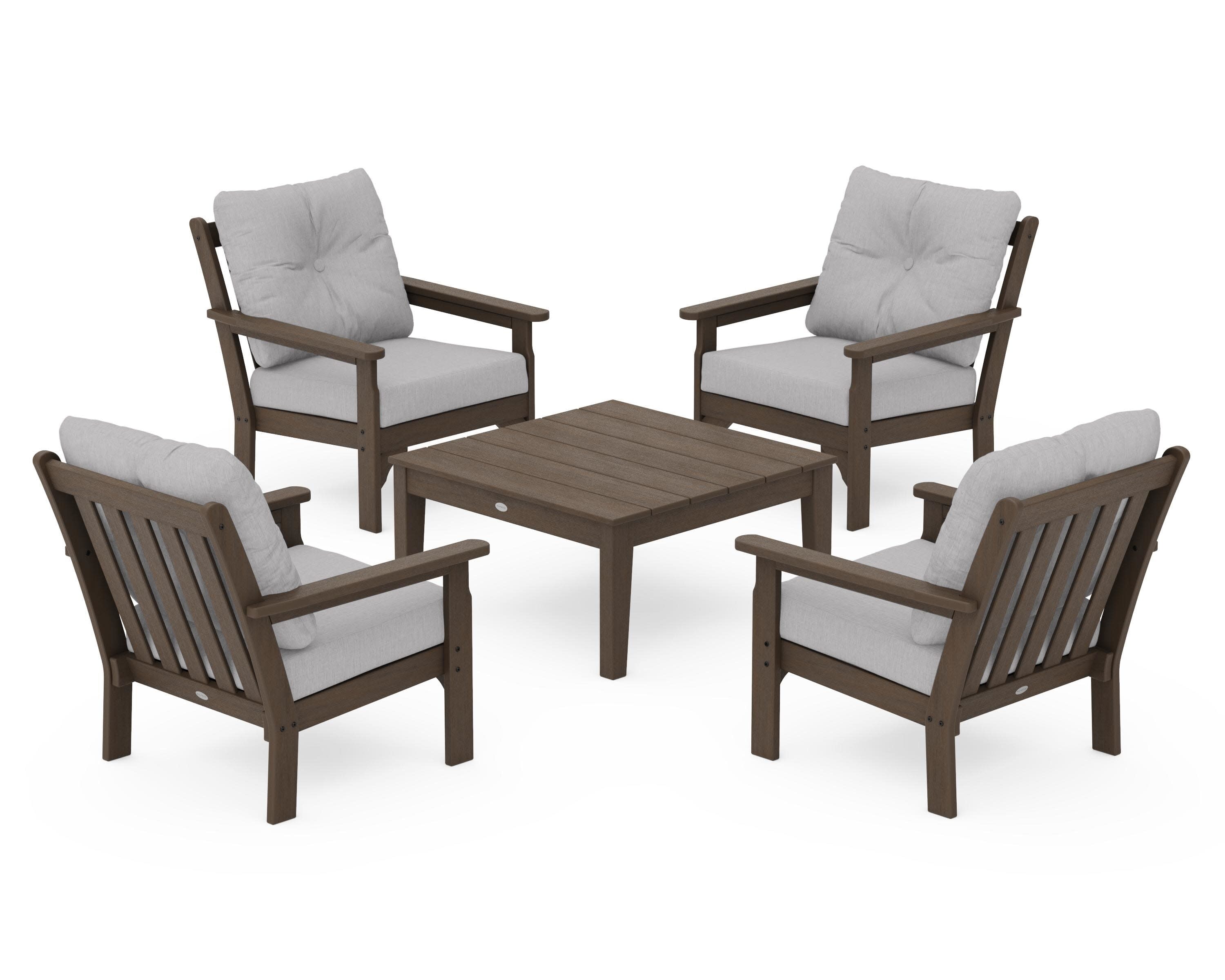 Vineyard 5-Piece Deep Seating Conversation Set in Kona / Granite