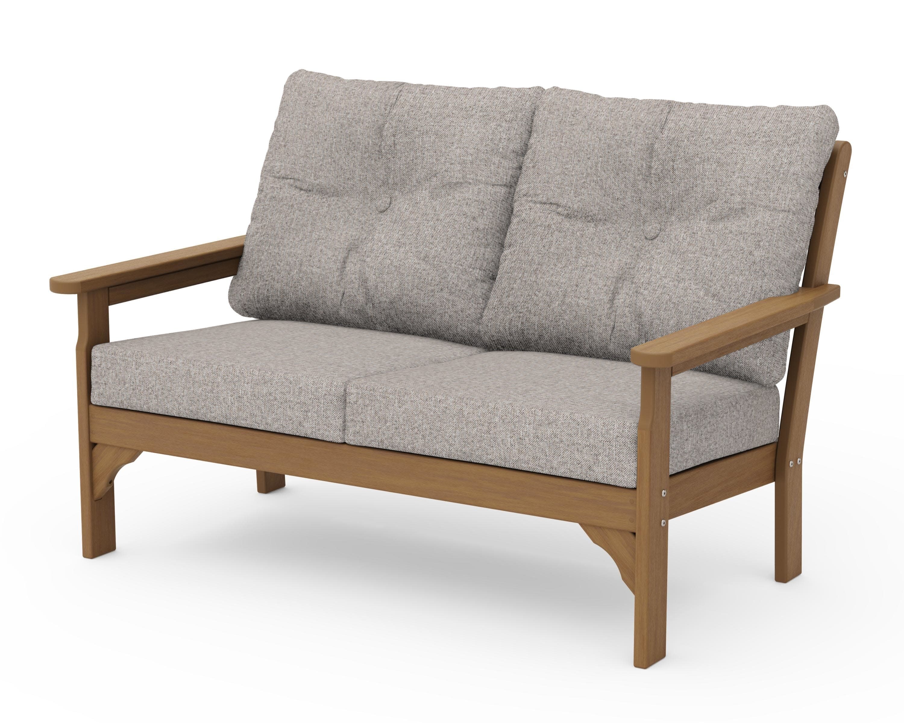 Vineyard Deep Seating Loveseat in Natural / Weathered Tweed