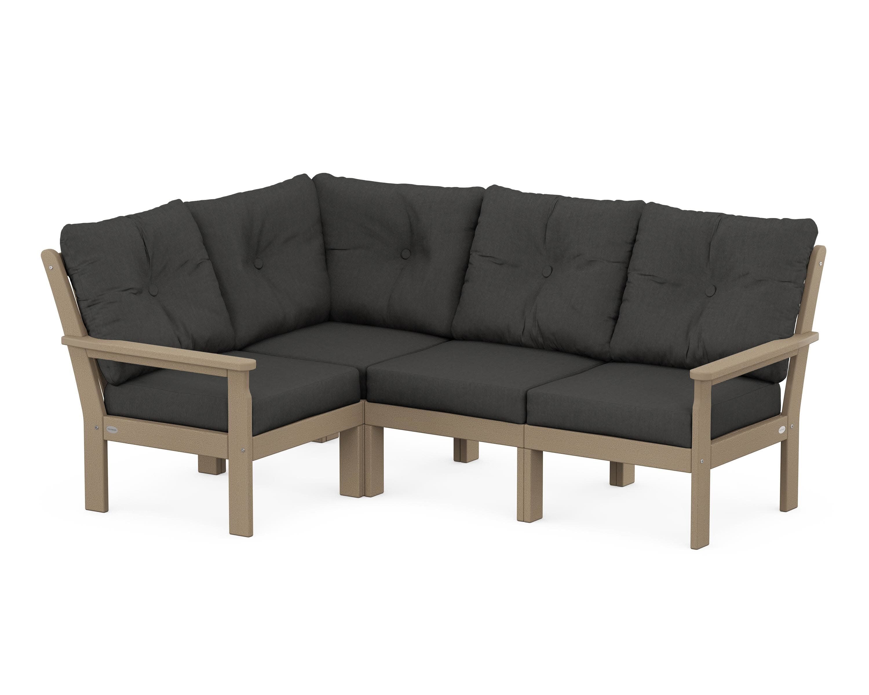 Vineyard 4-Piece Sectional in Vintage Sahara / Spectrum Carbon
