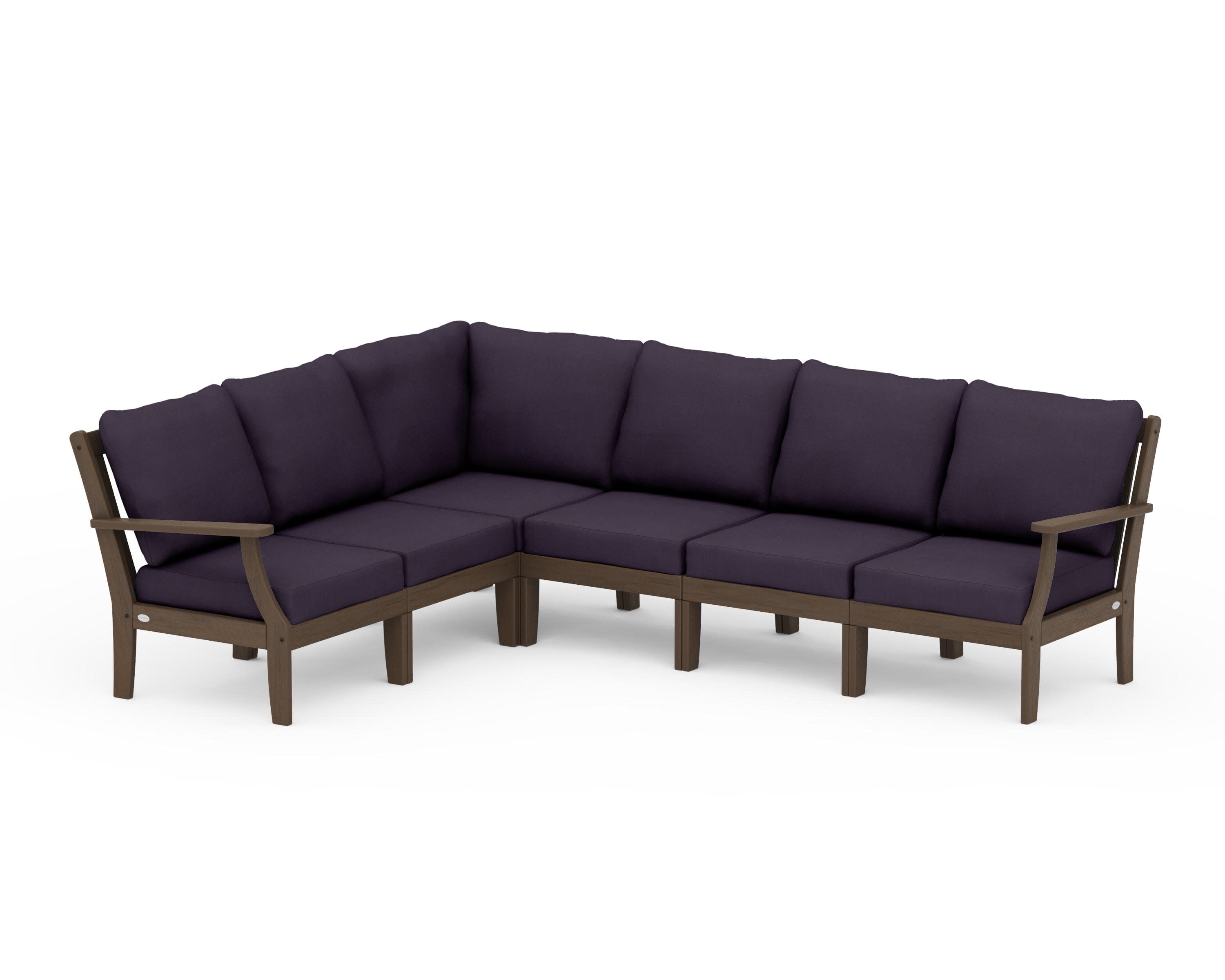 Braxton Modular 6-Piece Deep Seating Set in Kona / Navy Linen