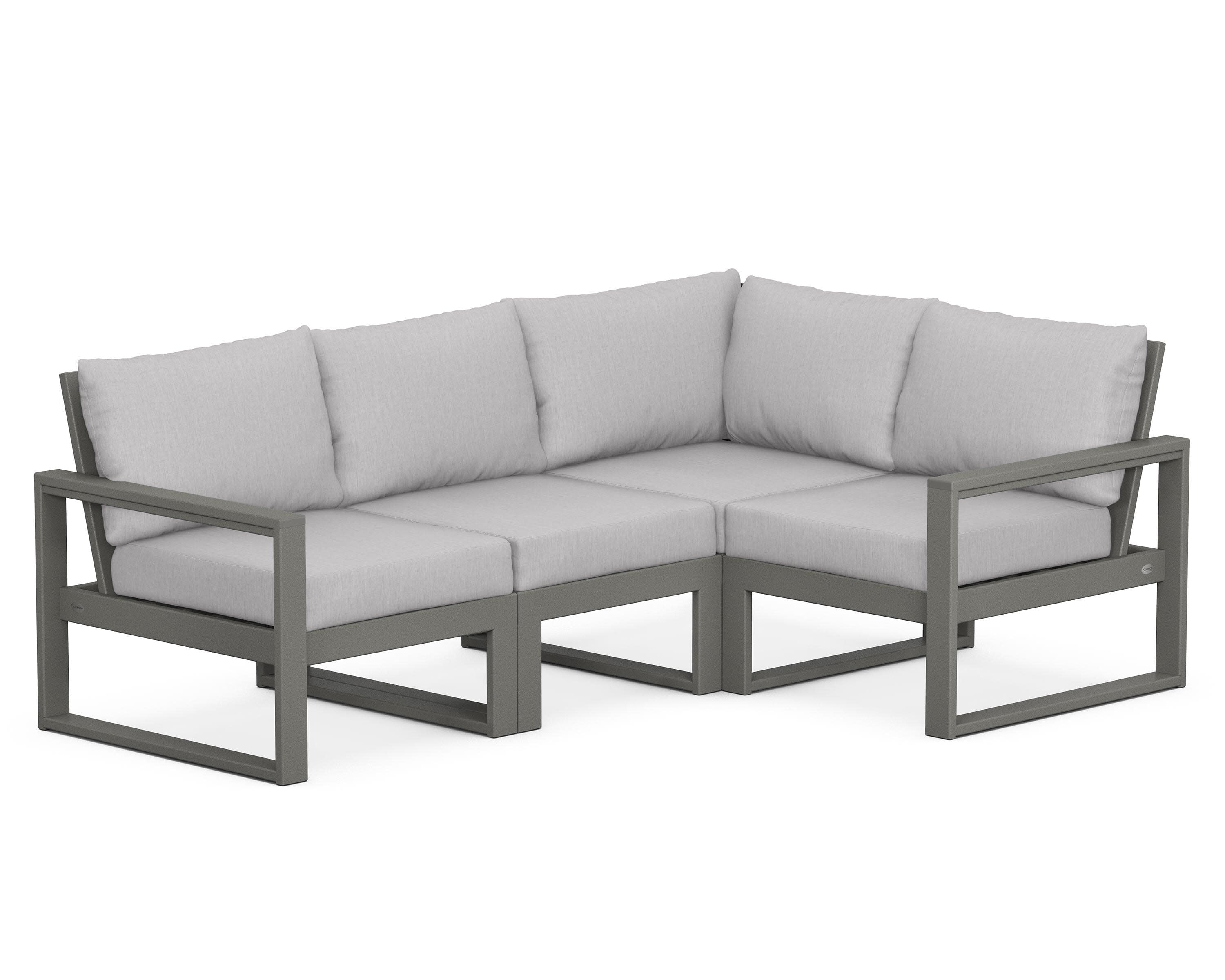 EDGE 4-Piece Modular Deep Seating Set in Slate Grey / Granite