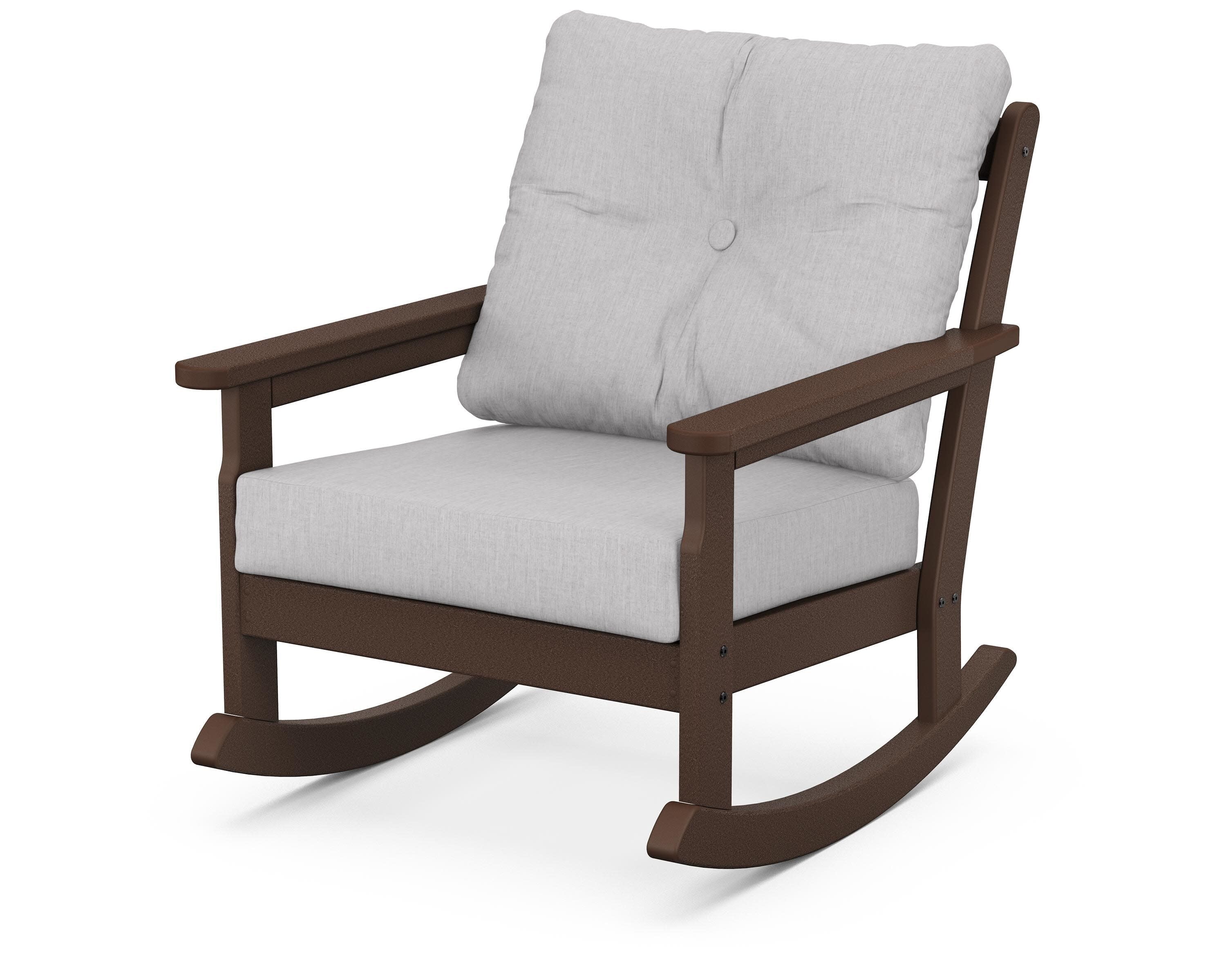 Vineyard Deep Seating Rocking Chair in Mahogany / Granite