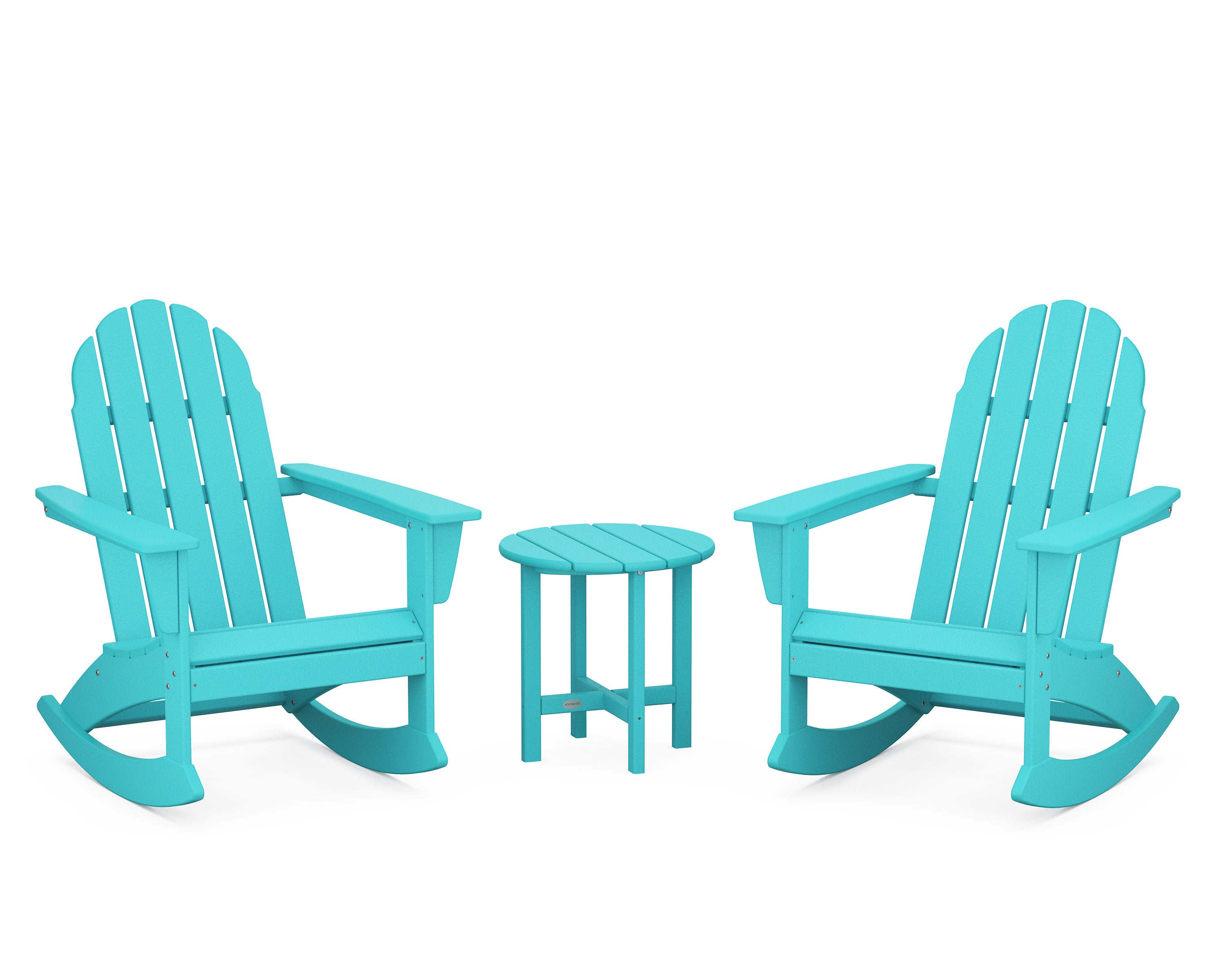Vineyard 3-Piece Adirondack Rocking Chair Set in Aruba