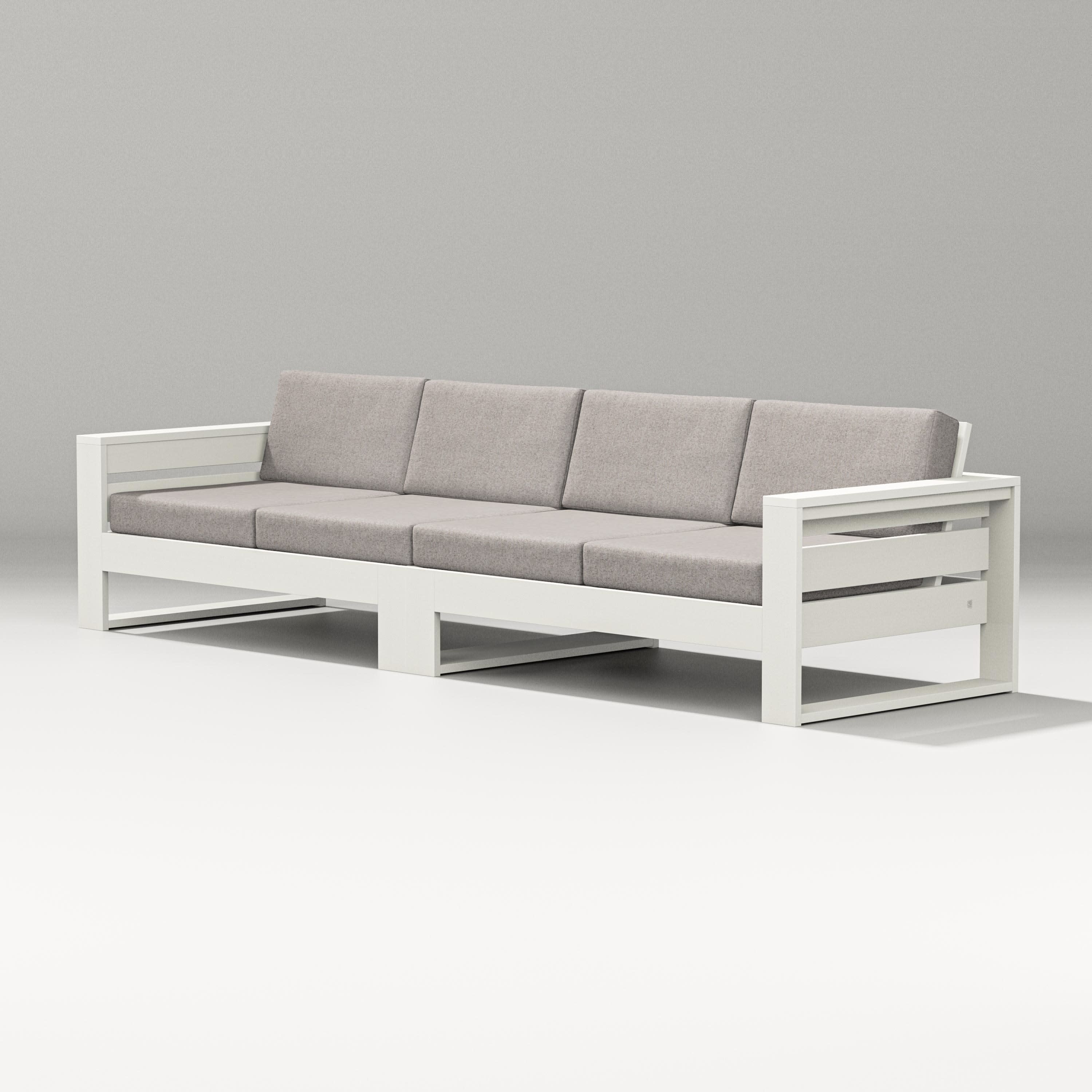 Latitude Straight Sectional in Vintage White / Weathered Tweed