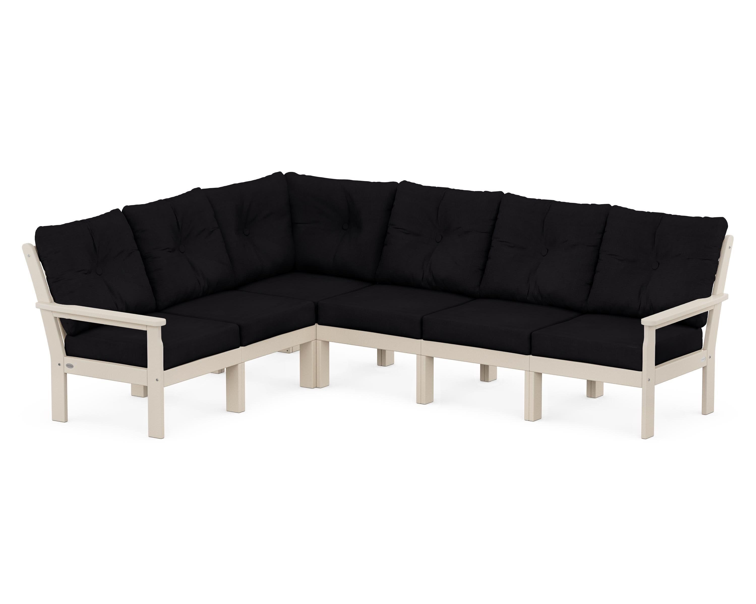 Vineyard 6-Piece Sectional in Sand / Midnight Linen