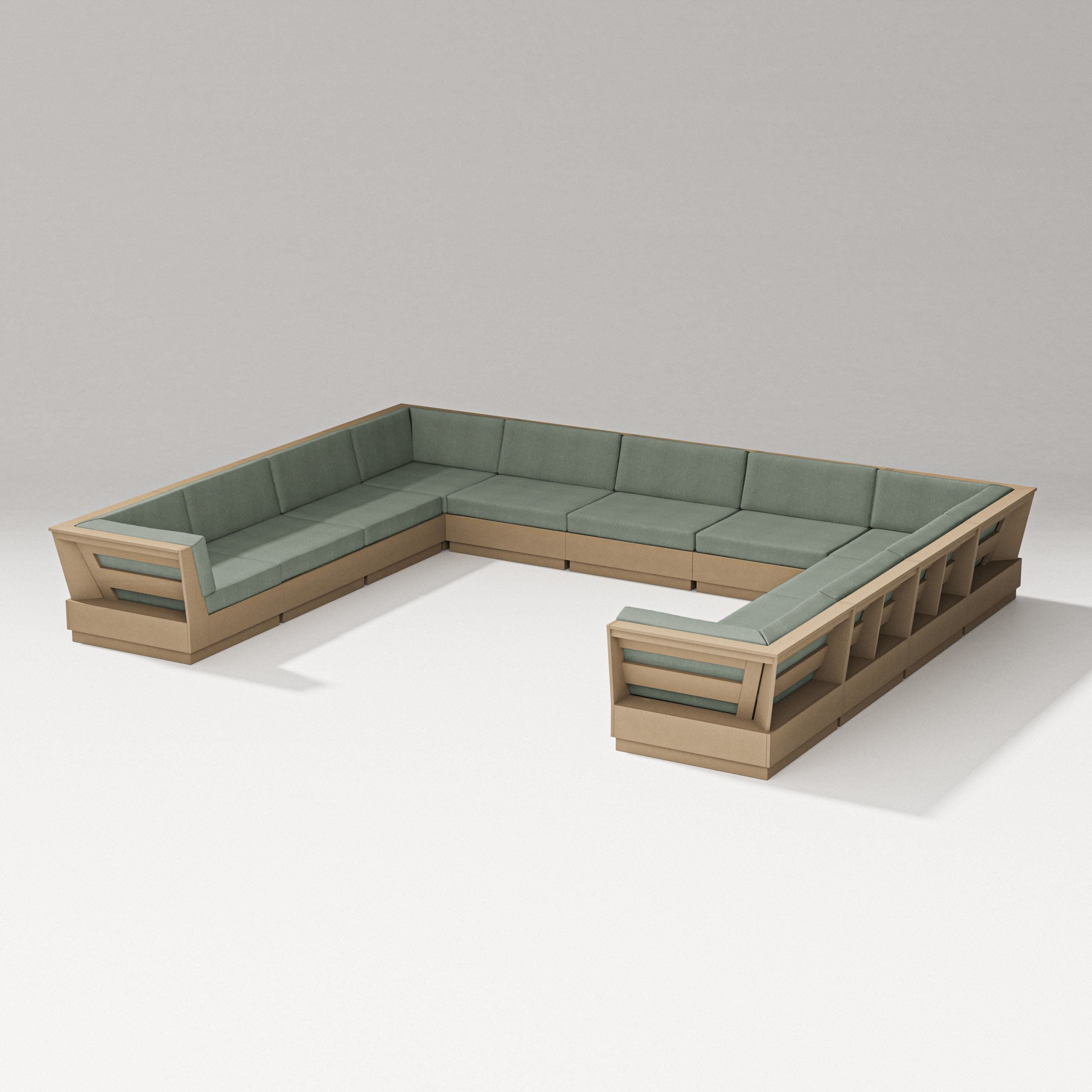 Elevate Large U-Shaped Sectional in Vintage Sahara / Cast Sage