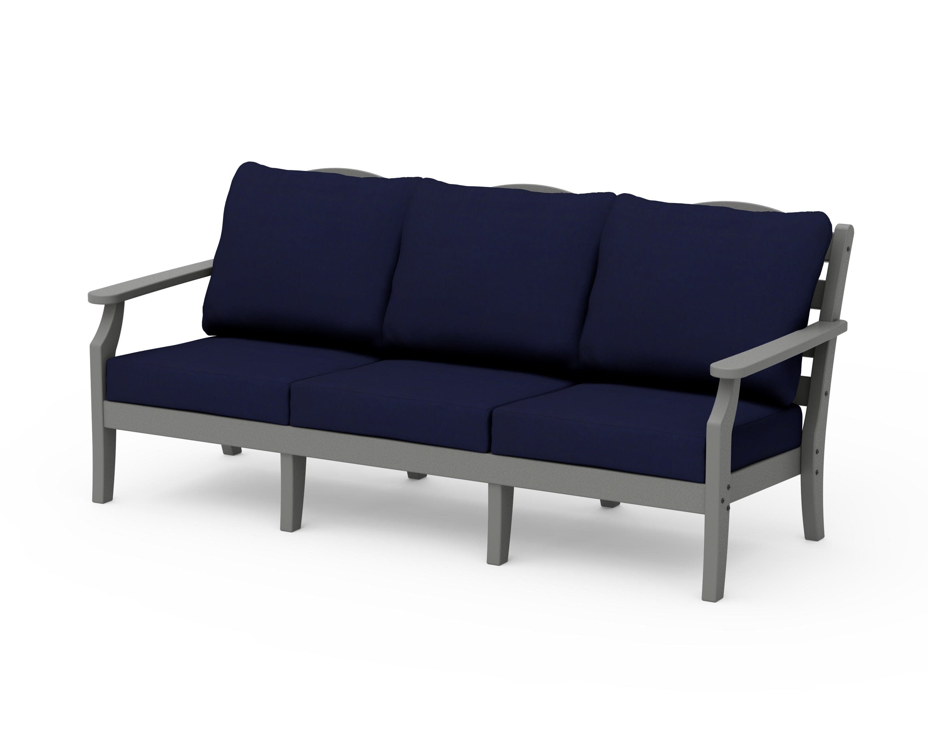 Savannah Deep Seating Sofa in Slate Grey / Navy
