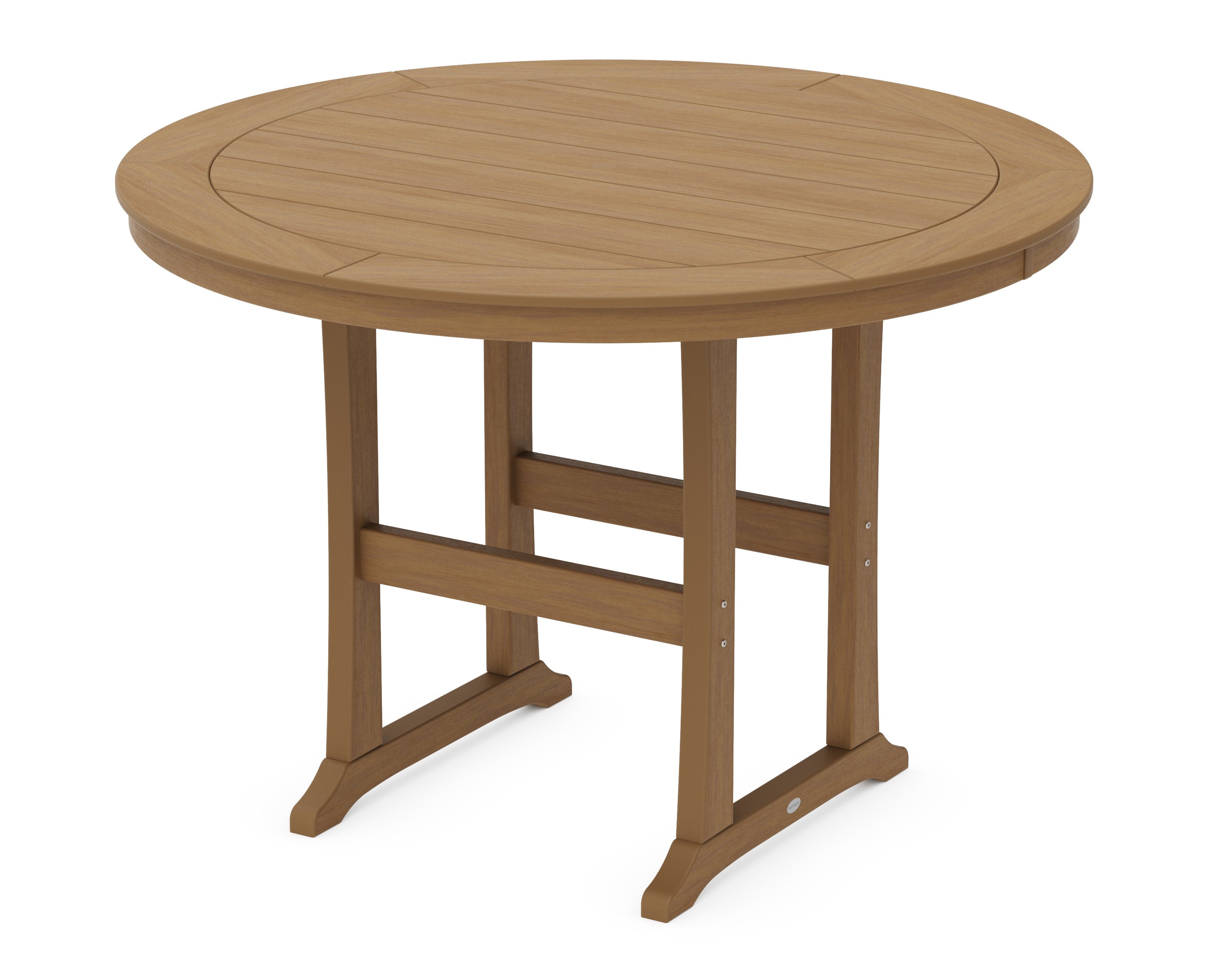 Nautical Trestle 60" Round Bar Table in Natural
