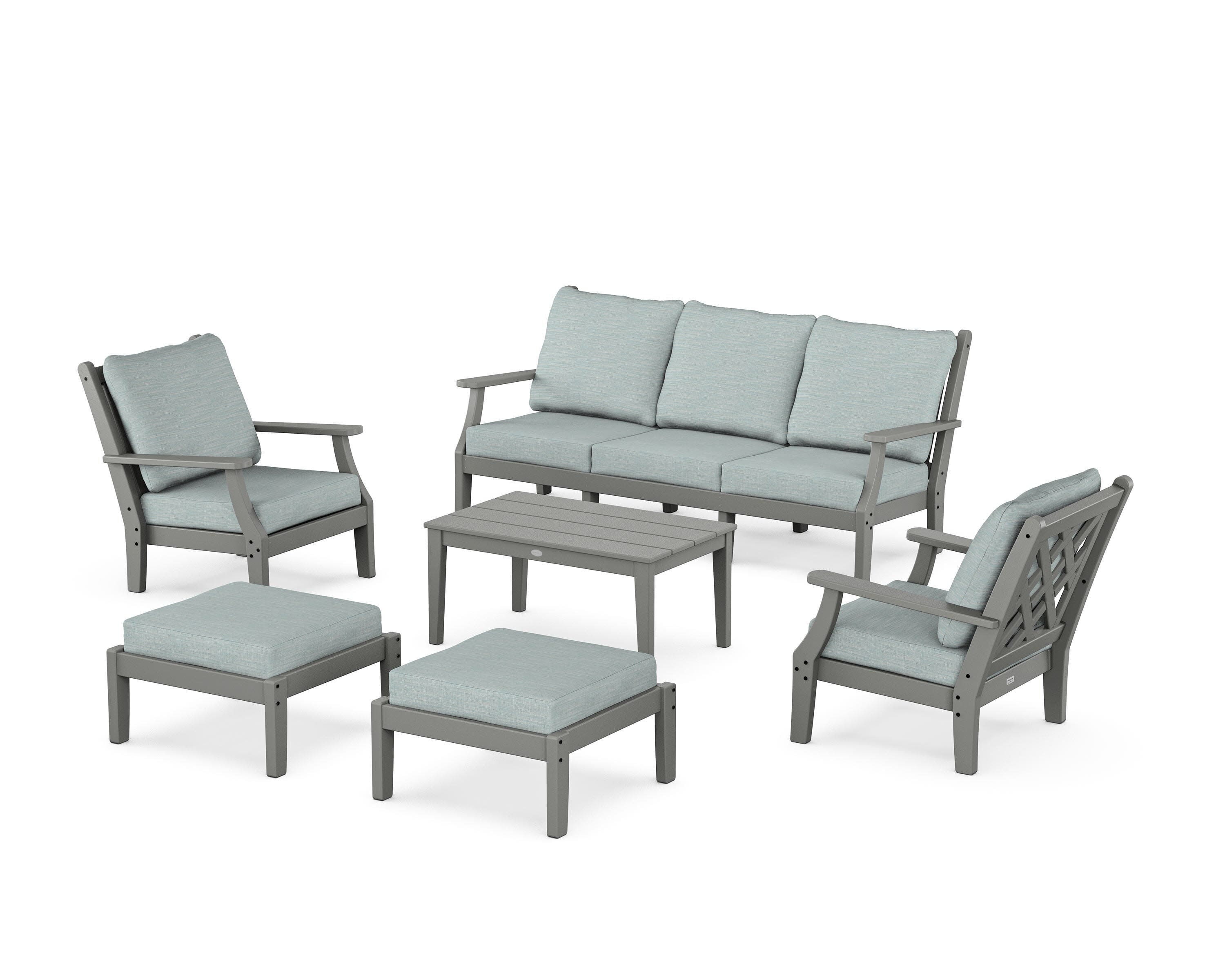 Wovendale 6-Piece Lounge Sofa Set in Slate Grey / Soothe Mist