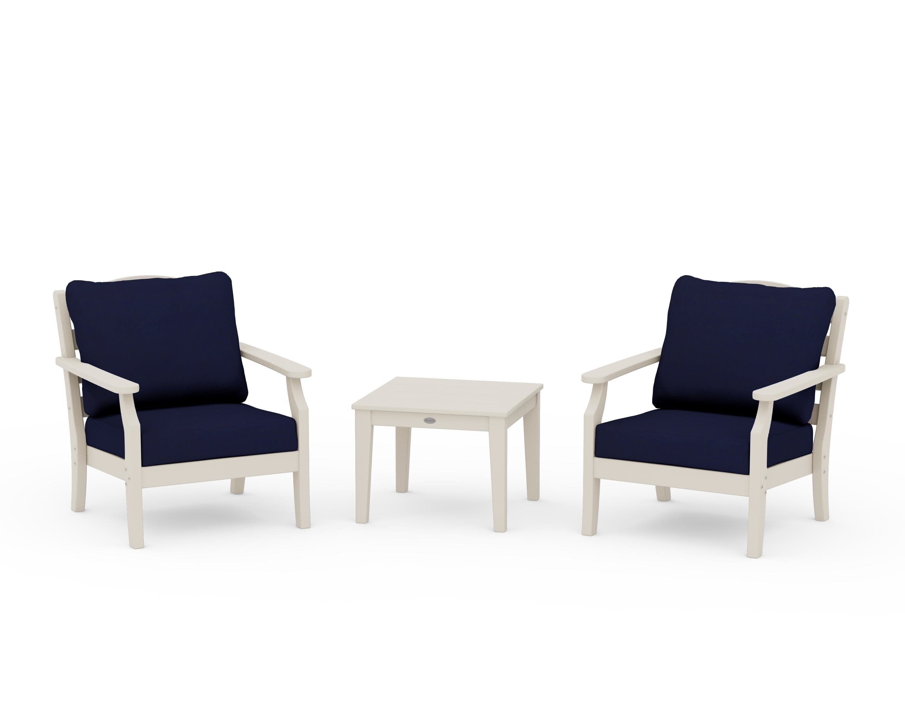 Savannah 3-Piece Deep Seating Set in Sand / Navy