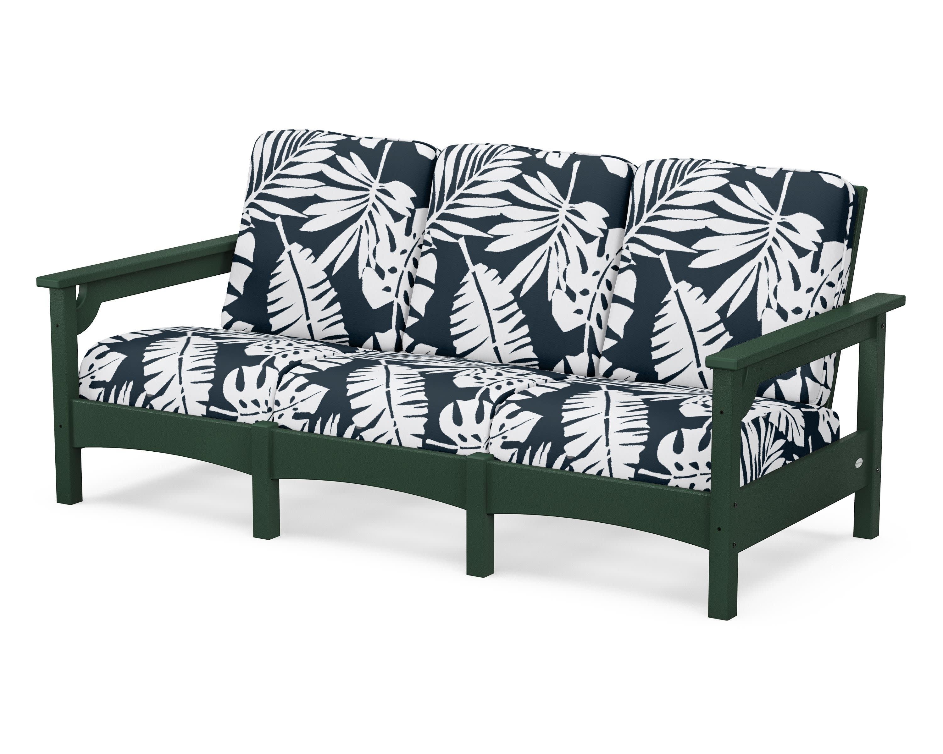 Club Sofa in Green / Leaf Marine Indigo