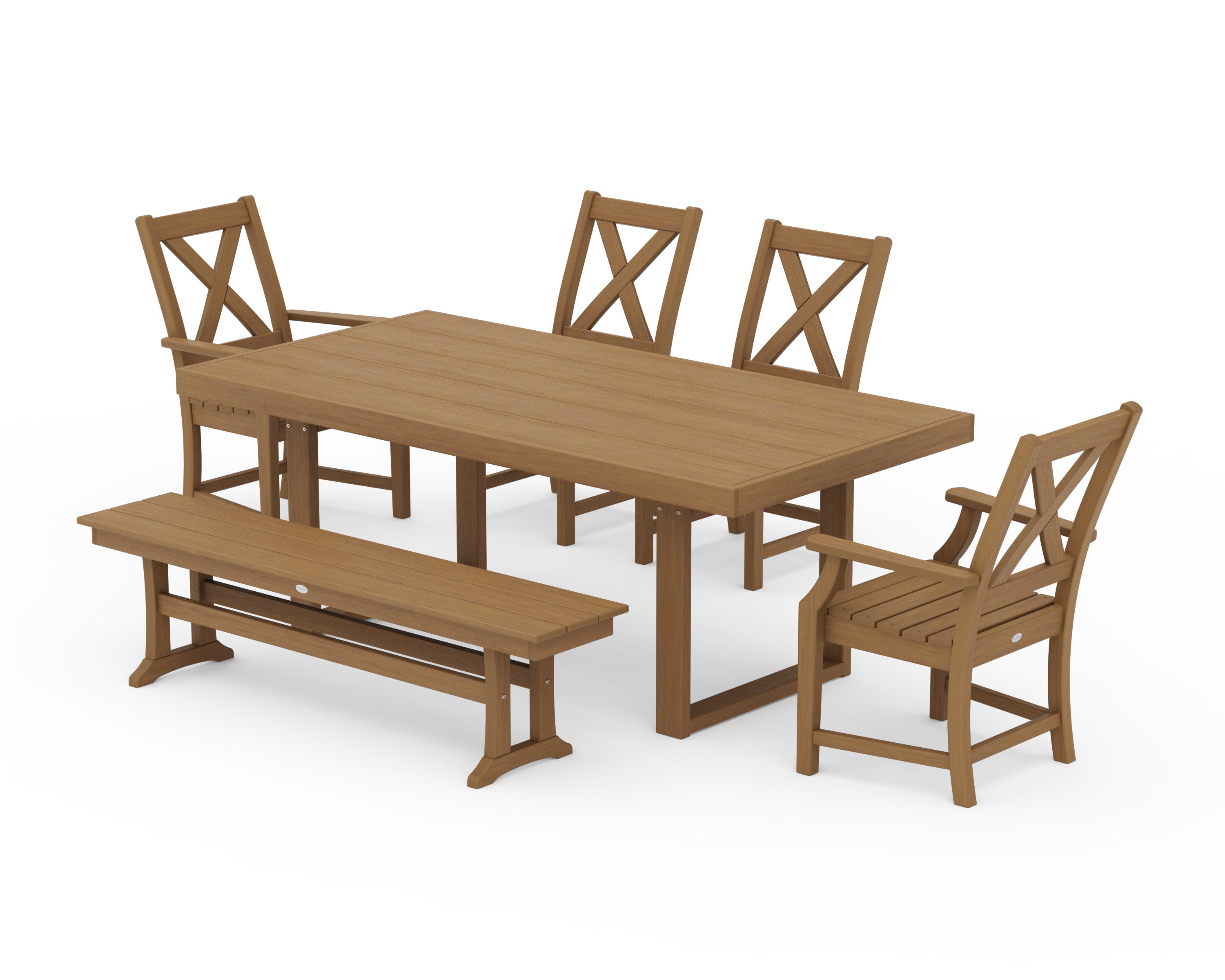 Braxton 6-Piece Dining Set with Bench in Natural