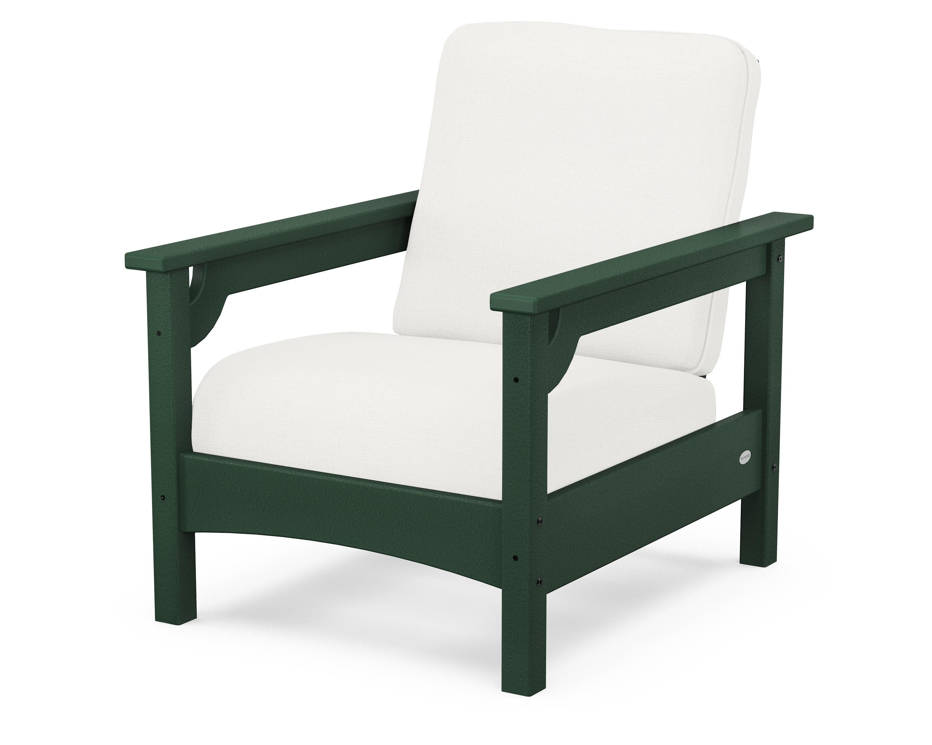 Club Chair in Green / Natural Linen