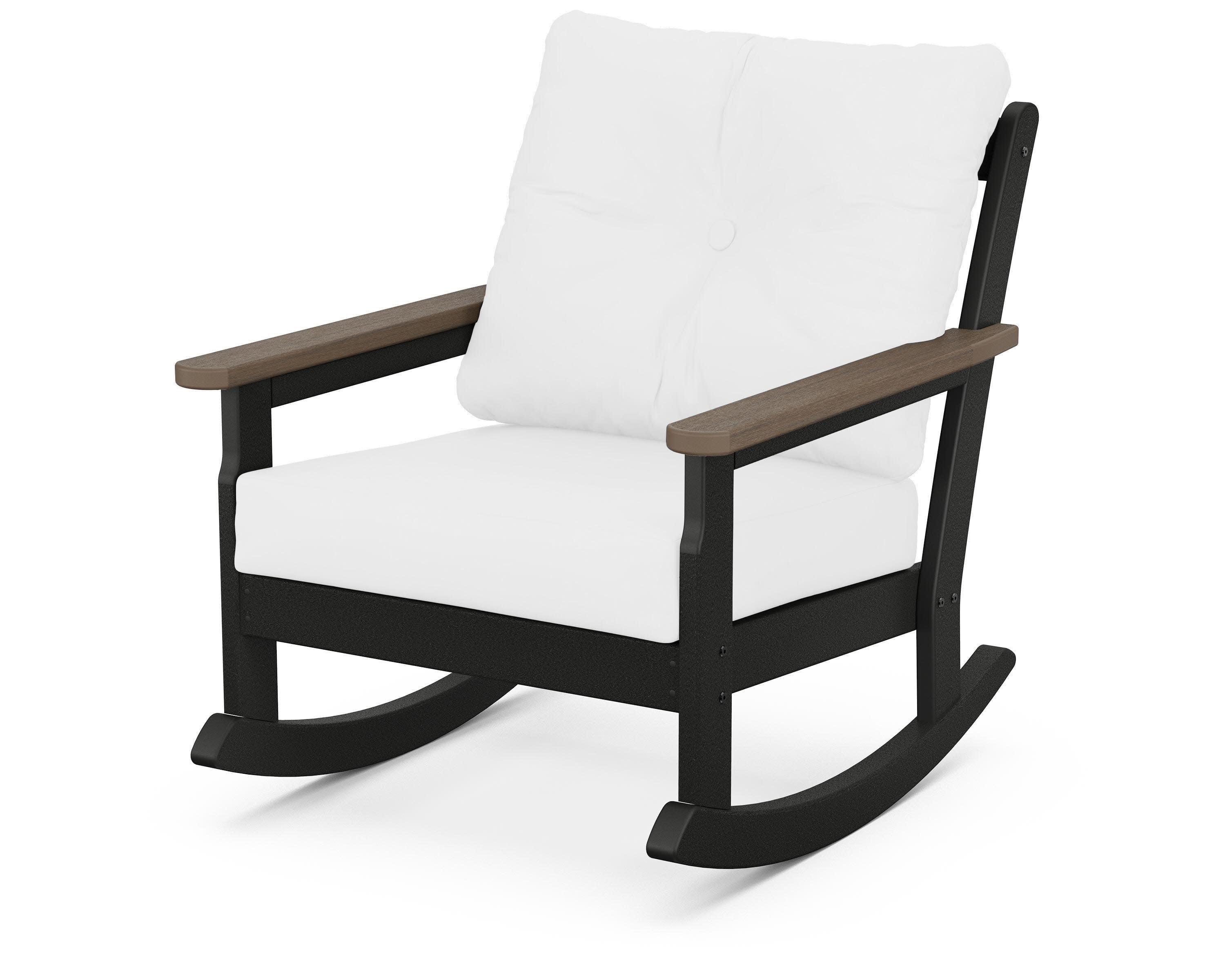 Vineyard Deep Seating Rocking Chair in Black / Kona / Natural
