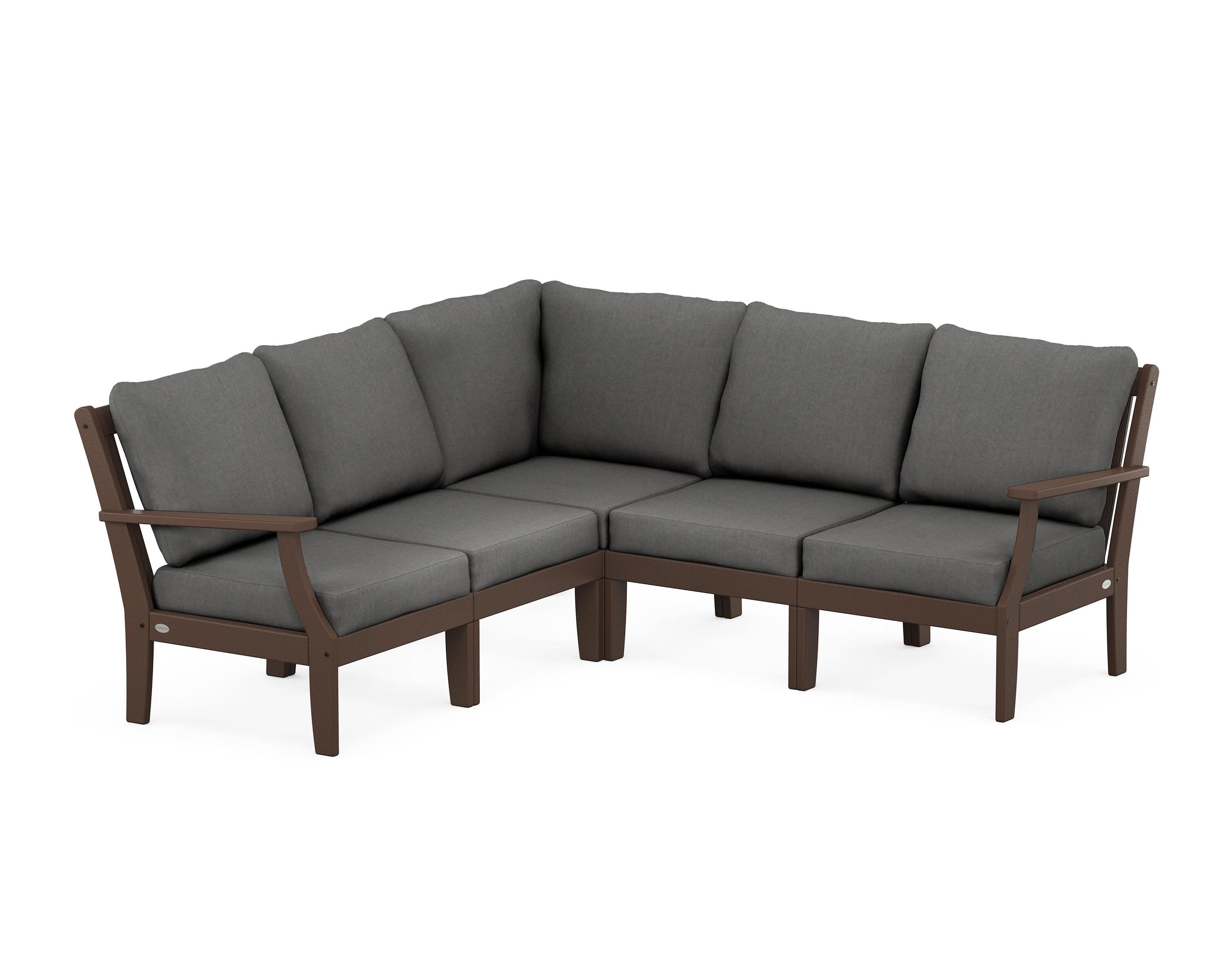 Braxton Modular 5-Piece Deep Seating Set in Mahogany / Spectrum Carbon