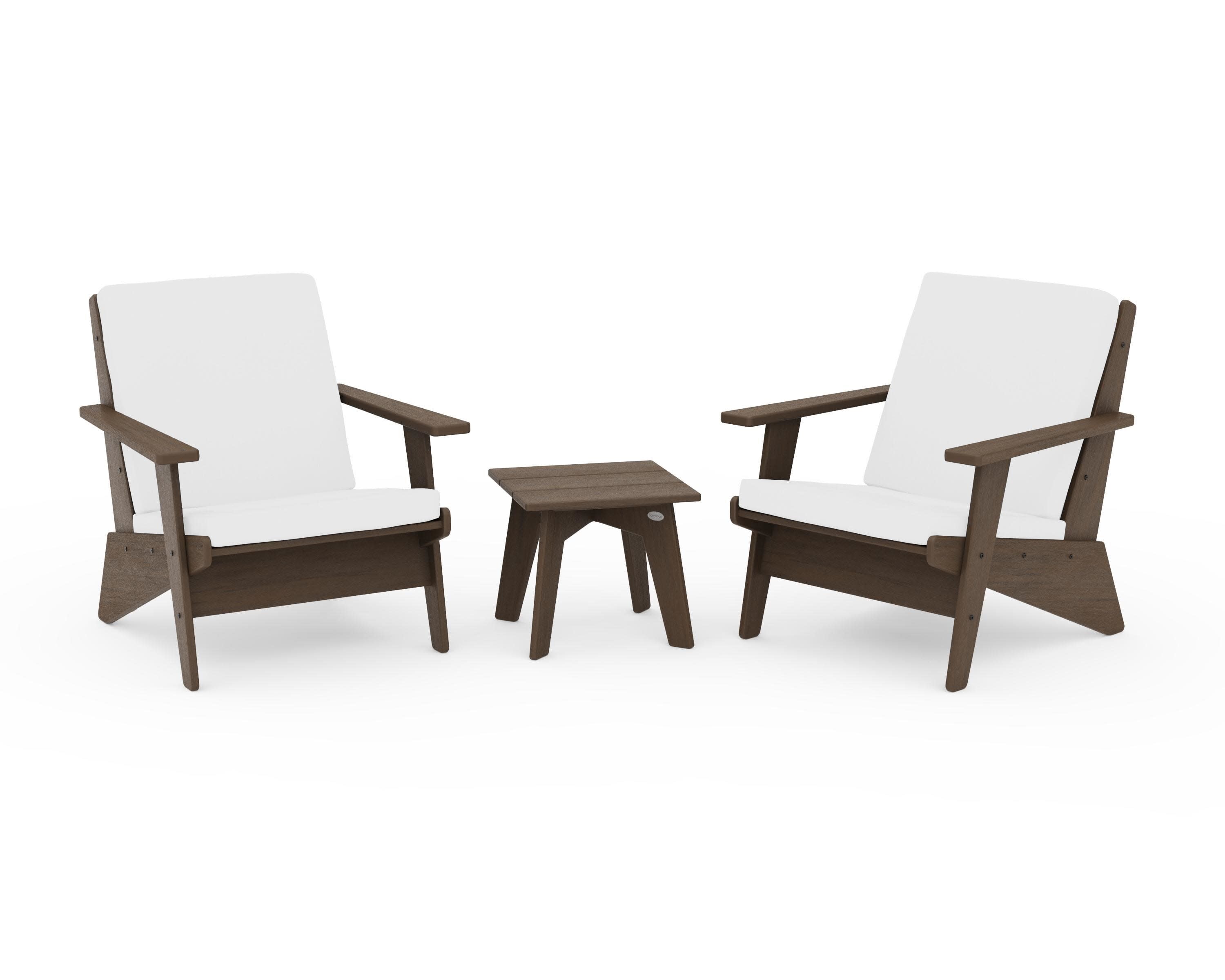 Riviera Modern Lounge 3-Piece Set in Kona / Natural