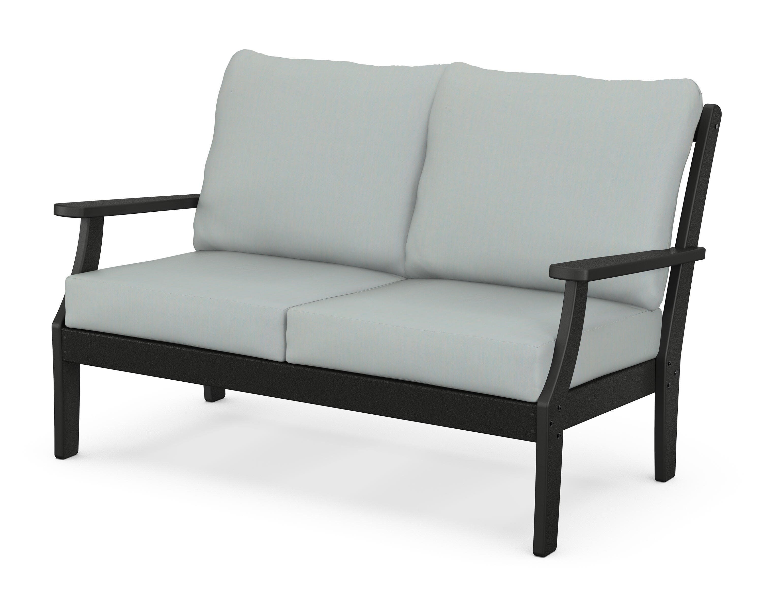 Braxton Deep Seating Loveseat in Black / Spa