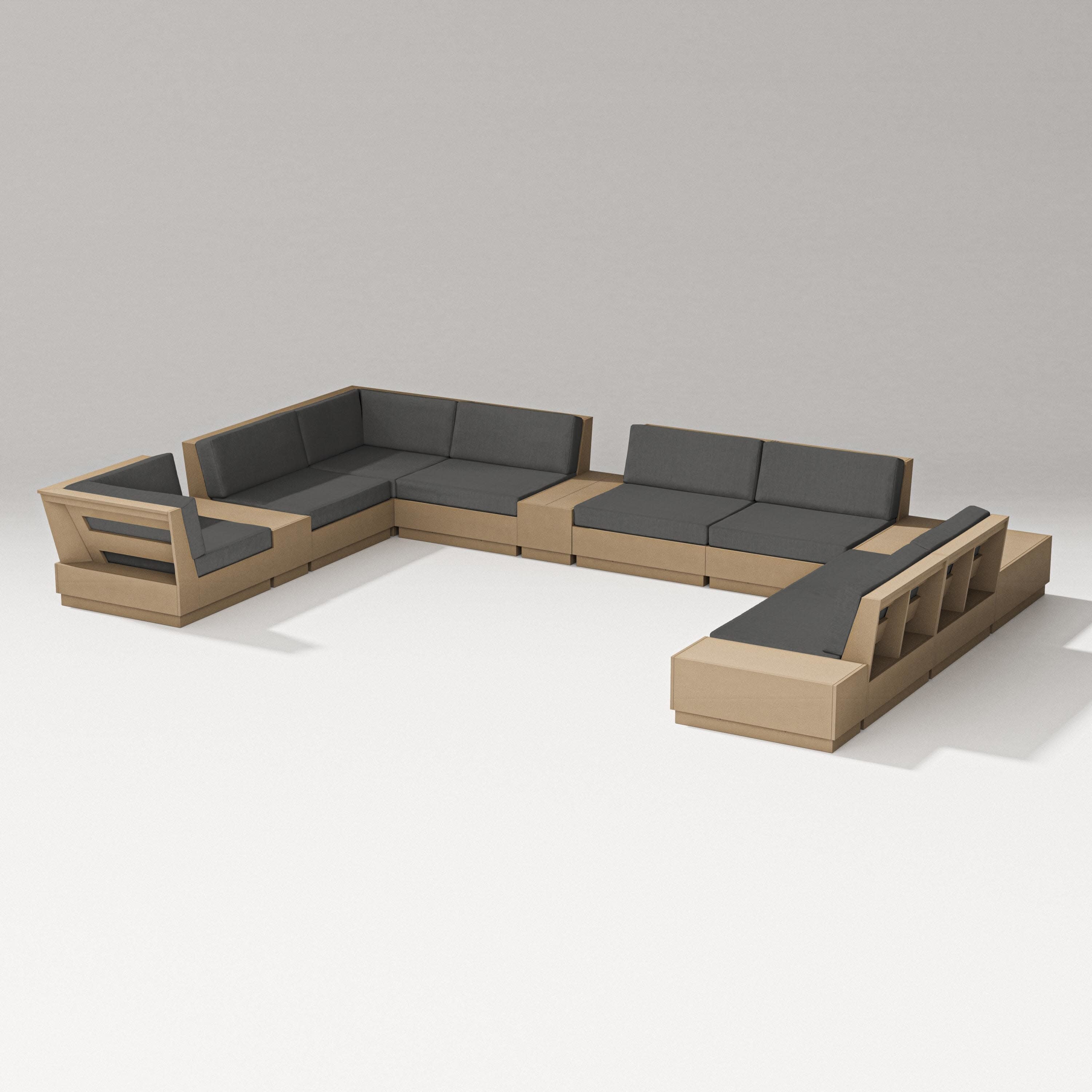 Elevate 12-Piece Conversation Sectional Set in Vintage Sahara / Spectrum Carbon