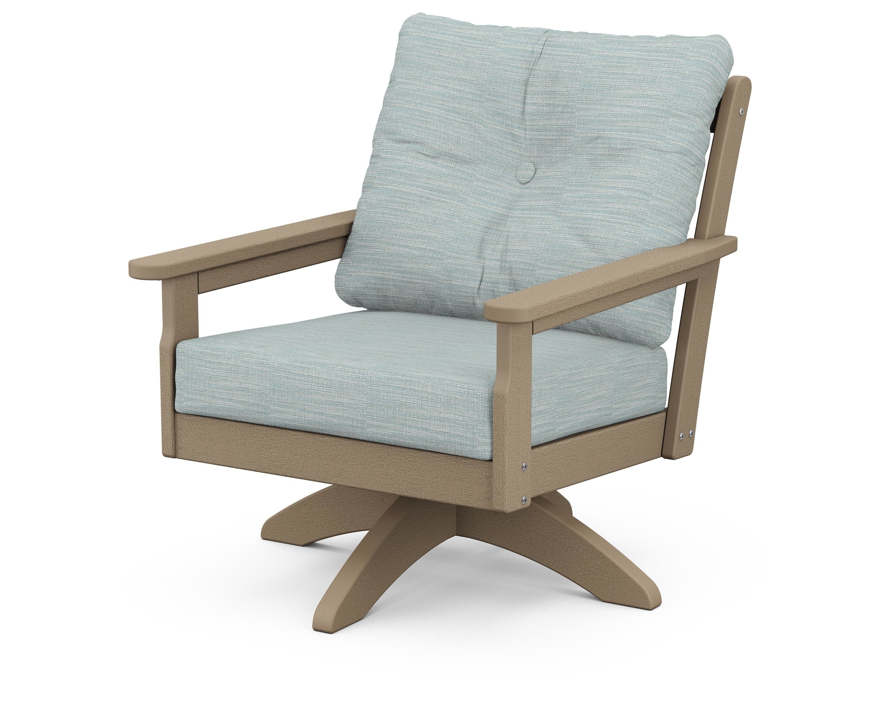 Vineyard Deep Seating Swivel Chair in Vintage Sahara / Soothe Mist