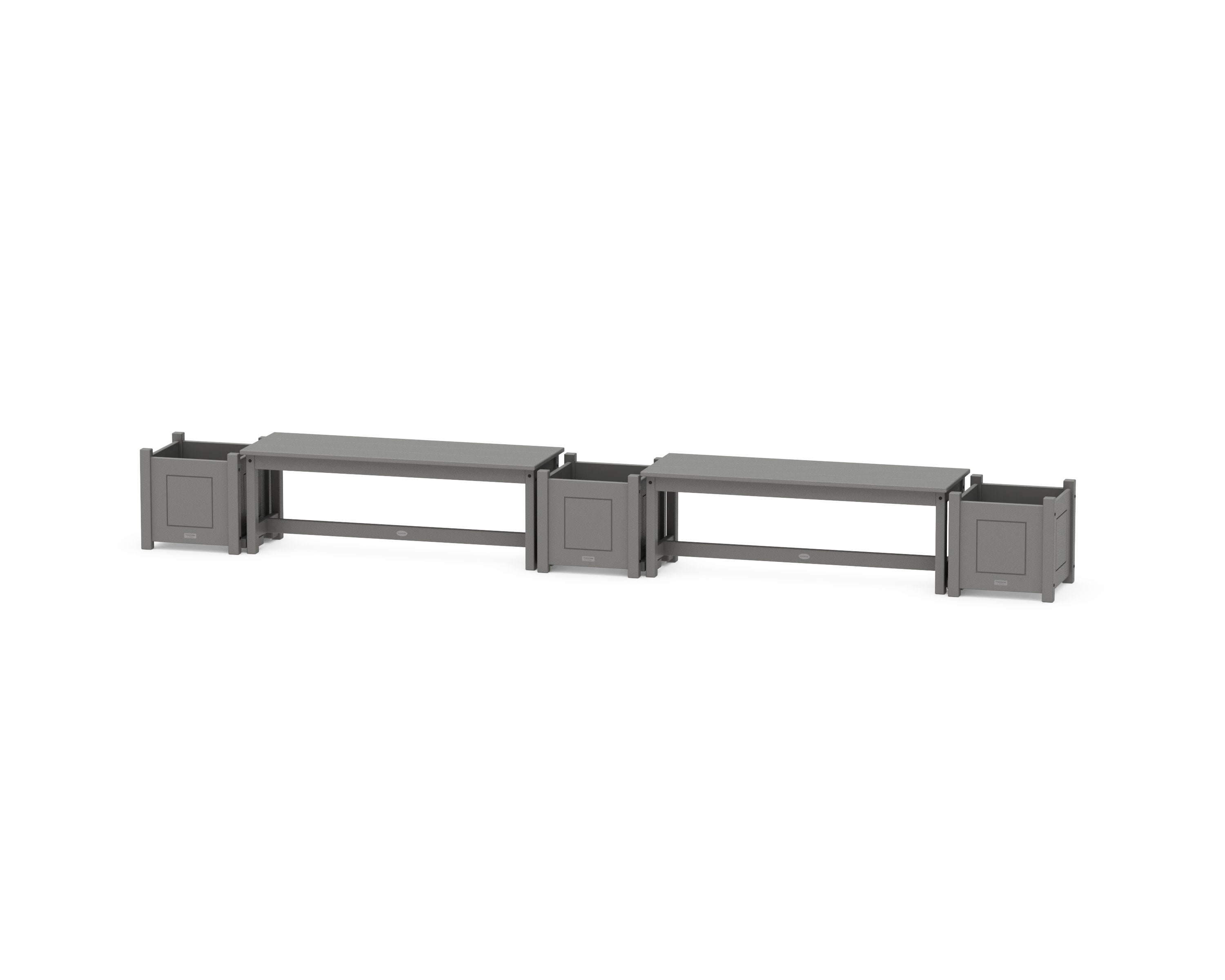 48" Country Living Straight Double Planter Bench Set
