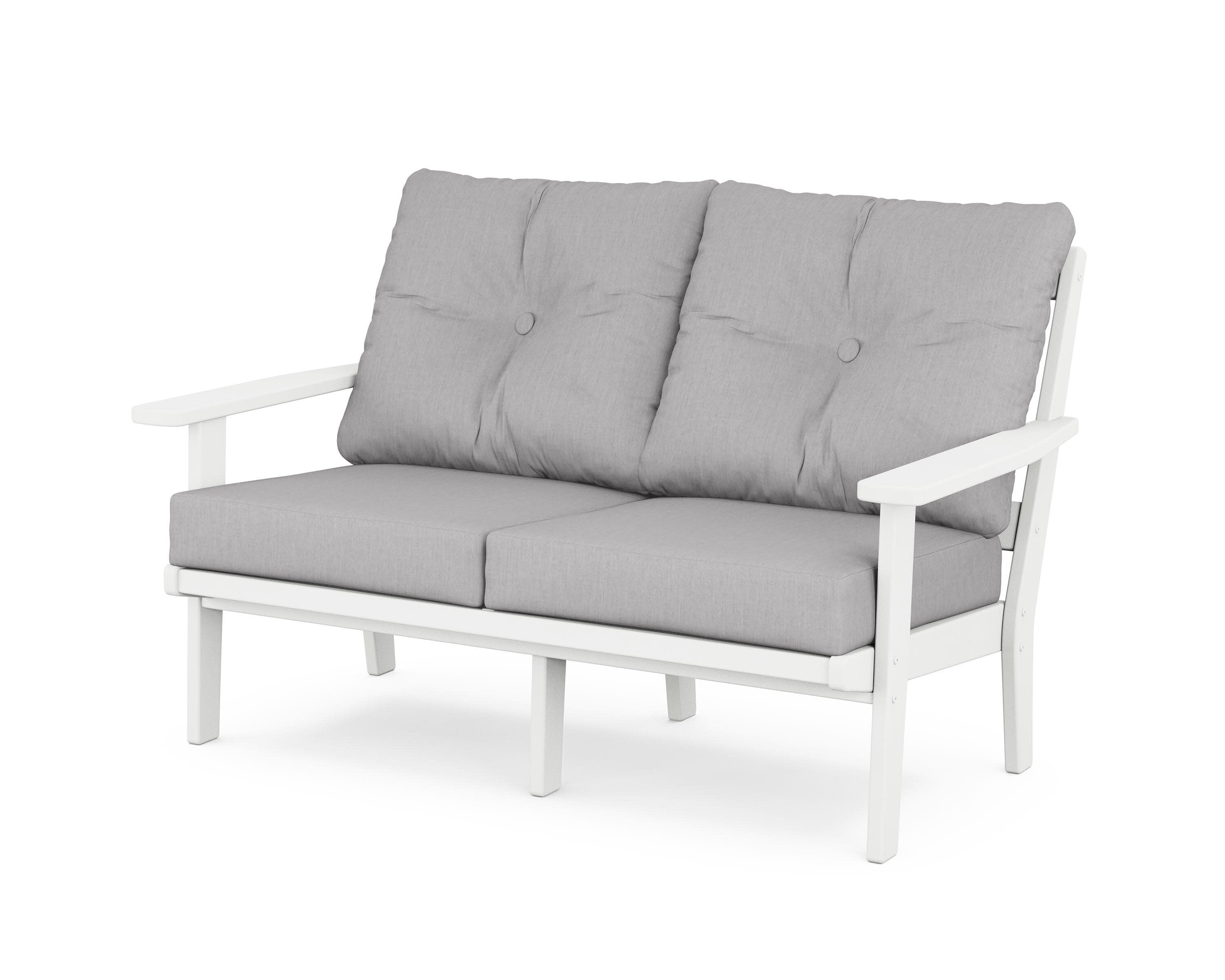 Oxford Deep SeatingLoveseat in White / Granite