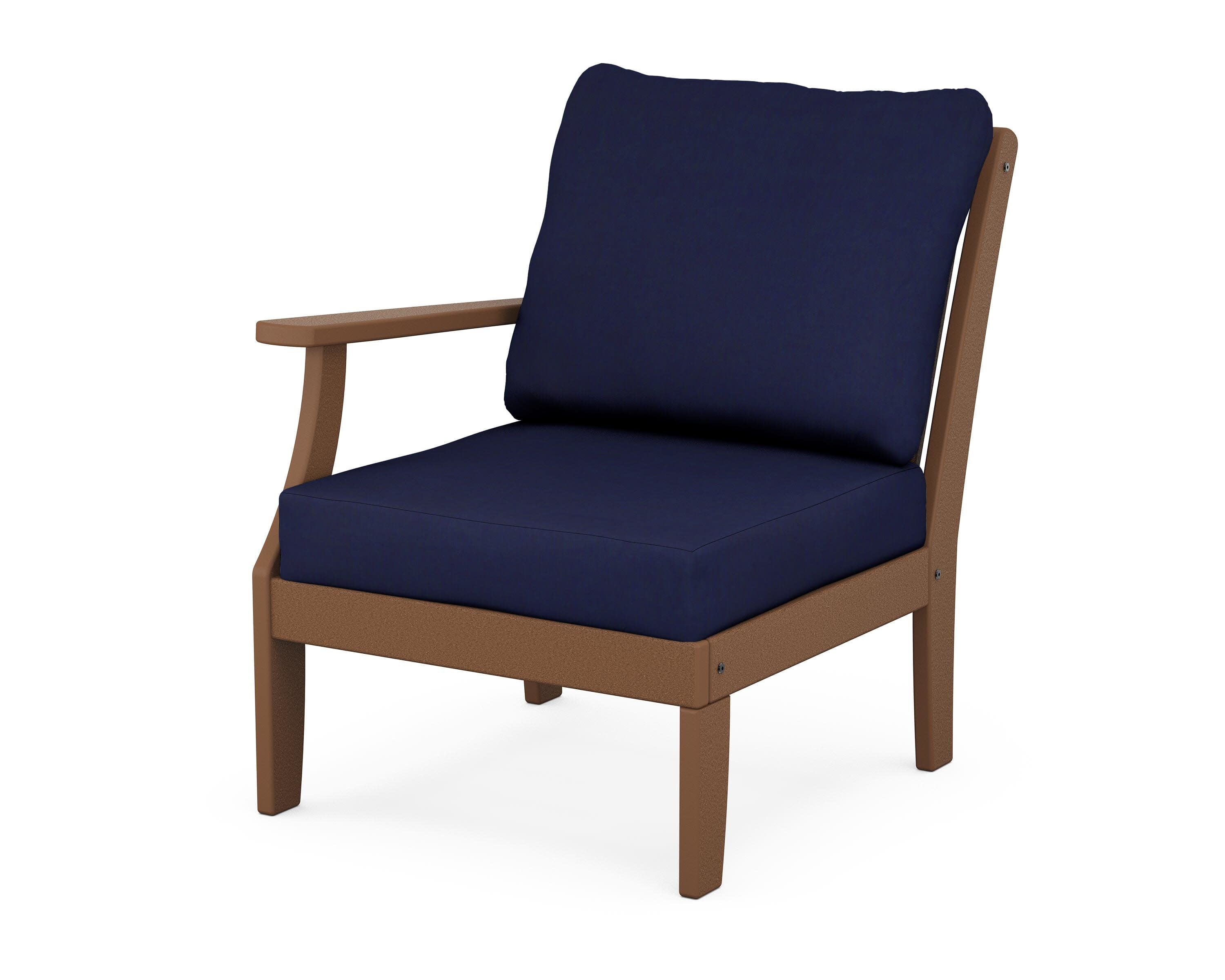 Braxton Modular Left Arm Chair in Teak / Navy